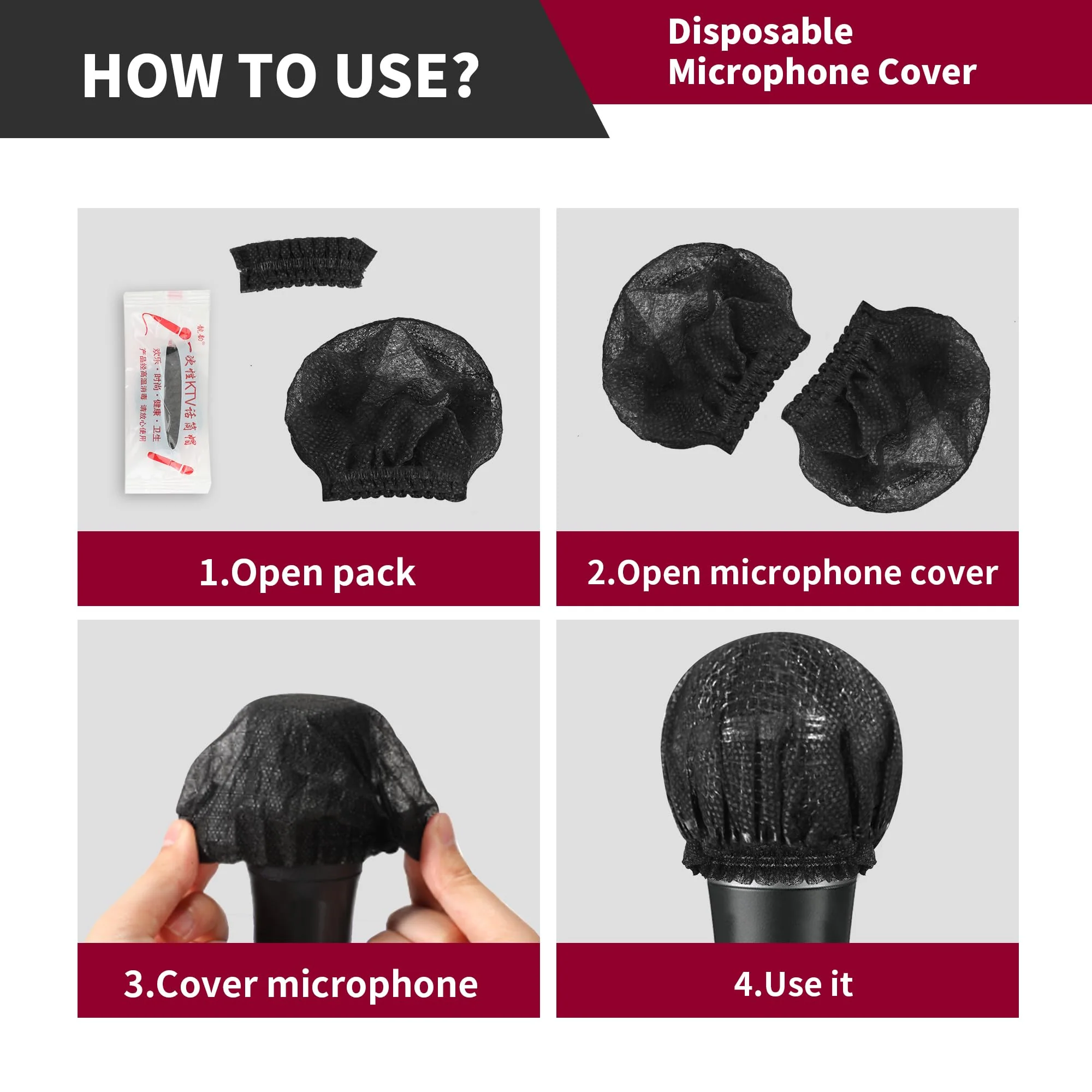 800 Pcs Microphone Cover Disposable, Disposable Microphone Covers Non Woven, Microphone Cover Windscreen Protective Cap for Microphone - Image 3