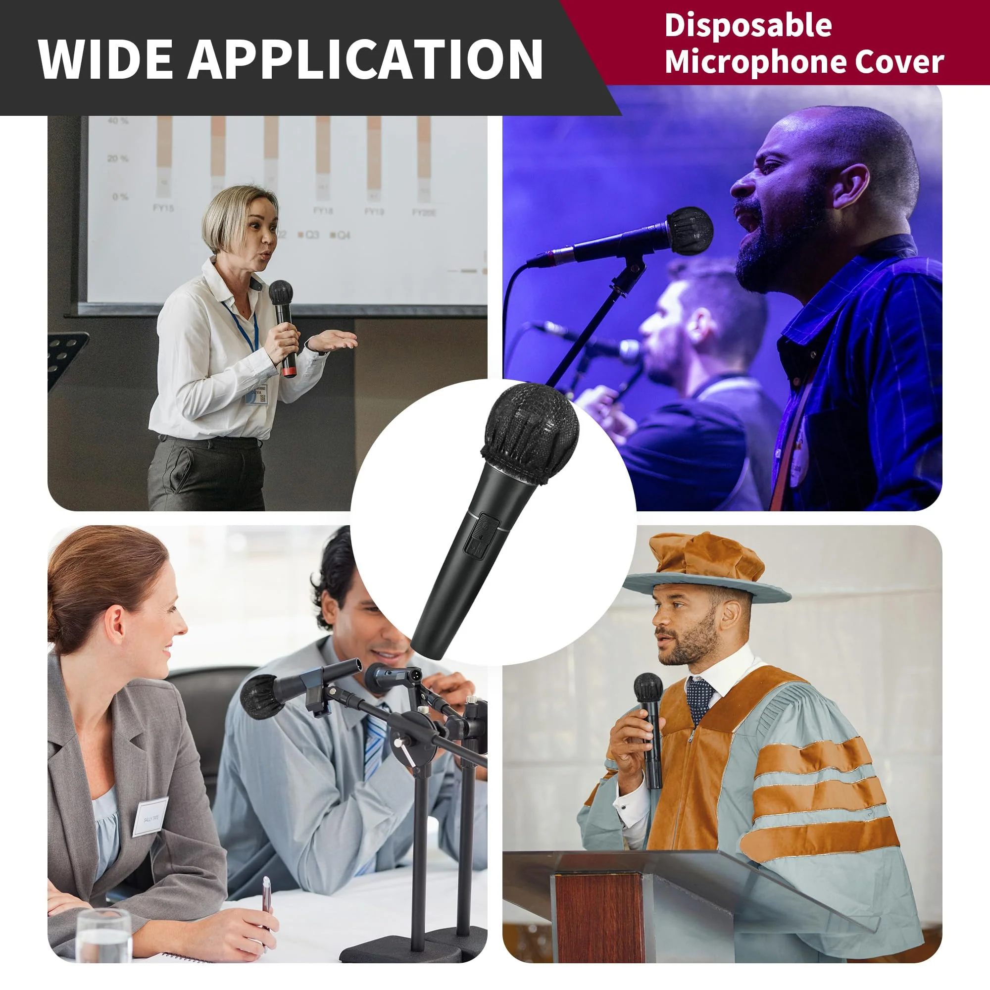 800 Pcs Microphone Cover Disposable, Disposable Microphone Covers Non Woven, Microphone Cover Windscreen Protective Cap for Microphone - Image 8