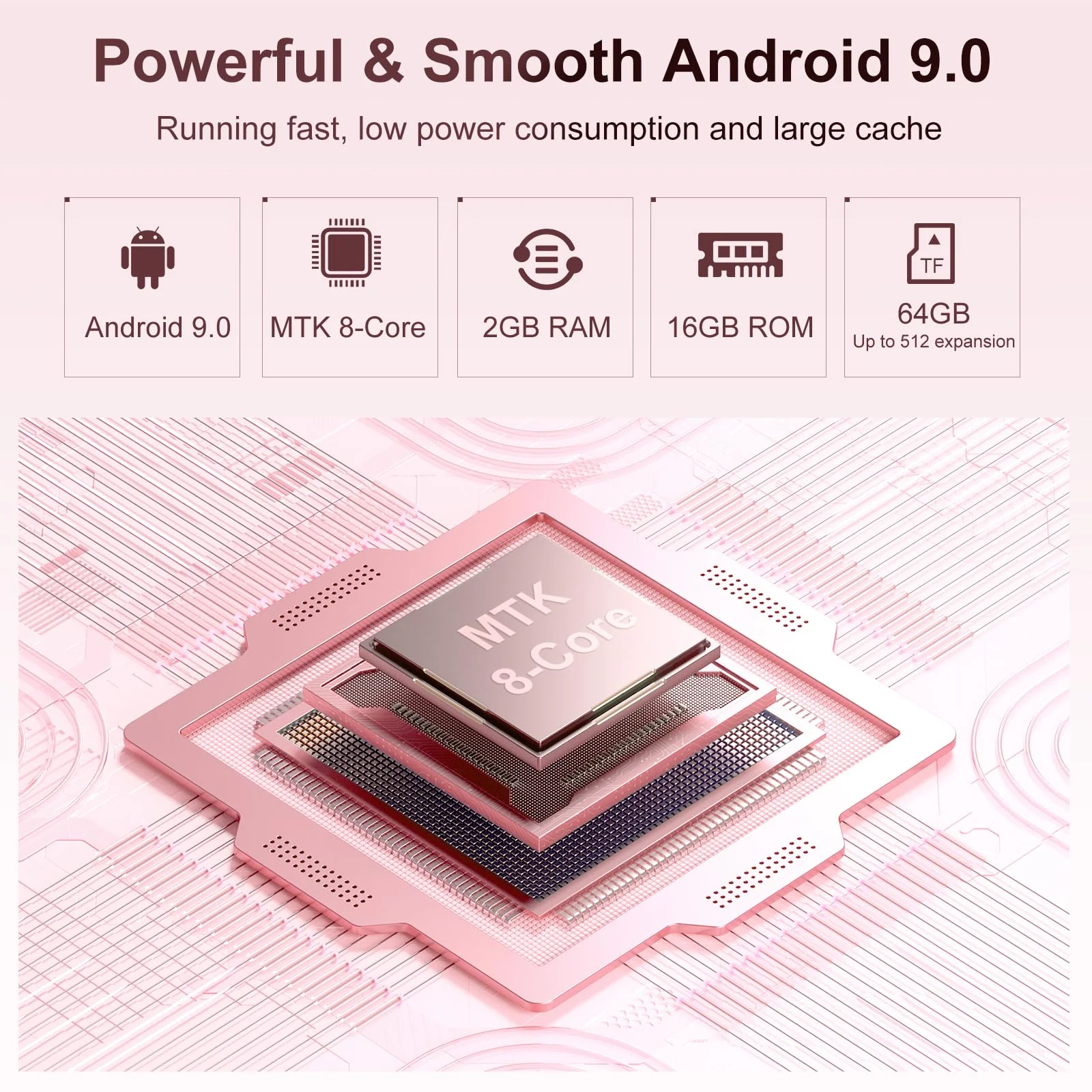 80GB MP3 Player with Bluetooth and WiFi, Android Player with Speaker Mp3 & Mp4 Music Player with Spotify, Amazon Music, Browser, Deezer, 4.0" Touch Screen, Download Music,Up to 512GB(Pink) Pink - Image 7