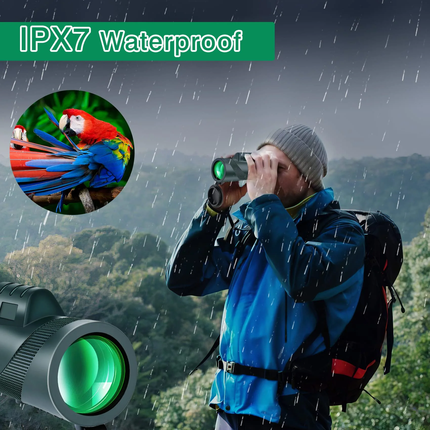 80x100 High Powered Monocular Telescope 2 Packs with Smartphone Holder & Tripod, HD Monocular for Adults with BAK4 Prism & FMC Lens for Hunting Star Bird Watching Wildlife Camping Hiking - Image 5