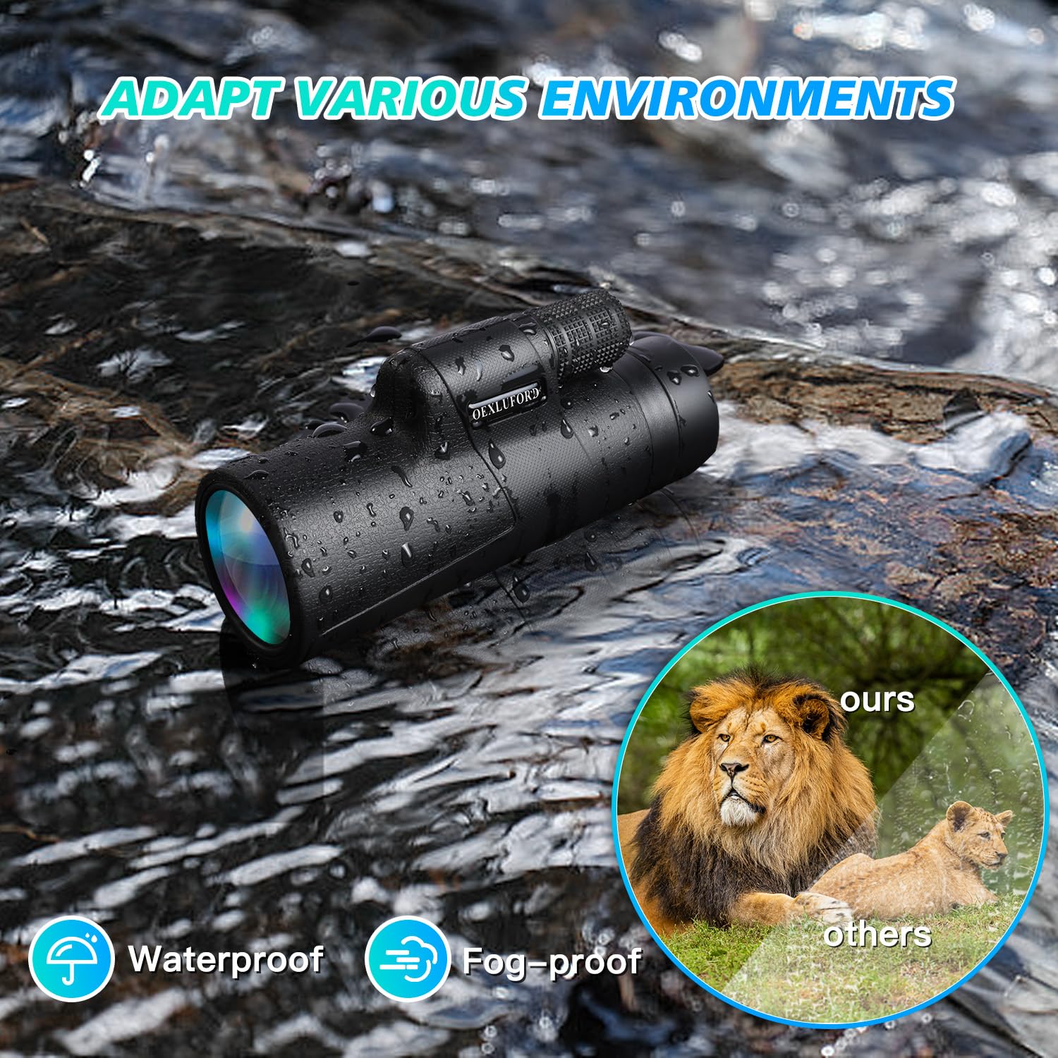80X100 Monocular for Adults - Monocular Telescope High Definition with Smartphone Holder & Tripod, High Power Monoculars for Adults Watching Hunting Camping Hiking Travling with Zoom Focus - Image 4
