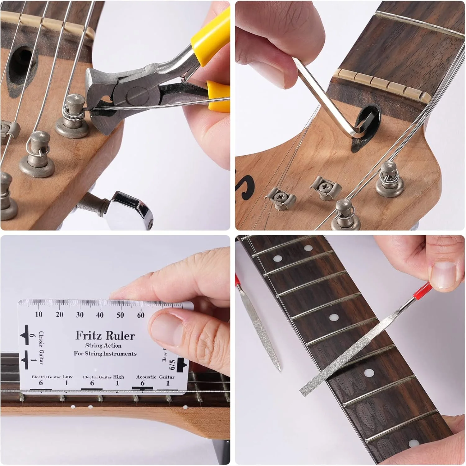 84Pcs Guitar Tool Kit, Guitar Cleaning Kit, Guitar Accessories Guitar Setup Kit, Guitar Repair Kit for Acoustic Electric Guitar Ukulele Bass Banjo, Guitar Maintenance Kit Guitar Gifts for Musicians - Image 4