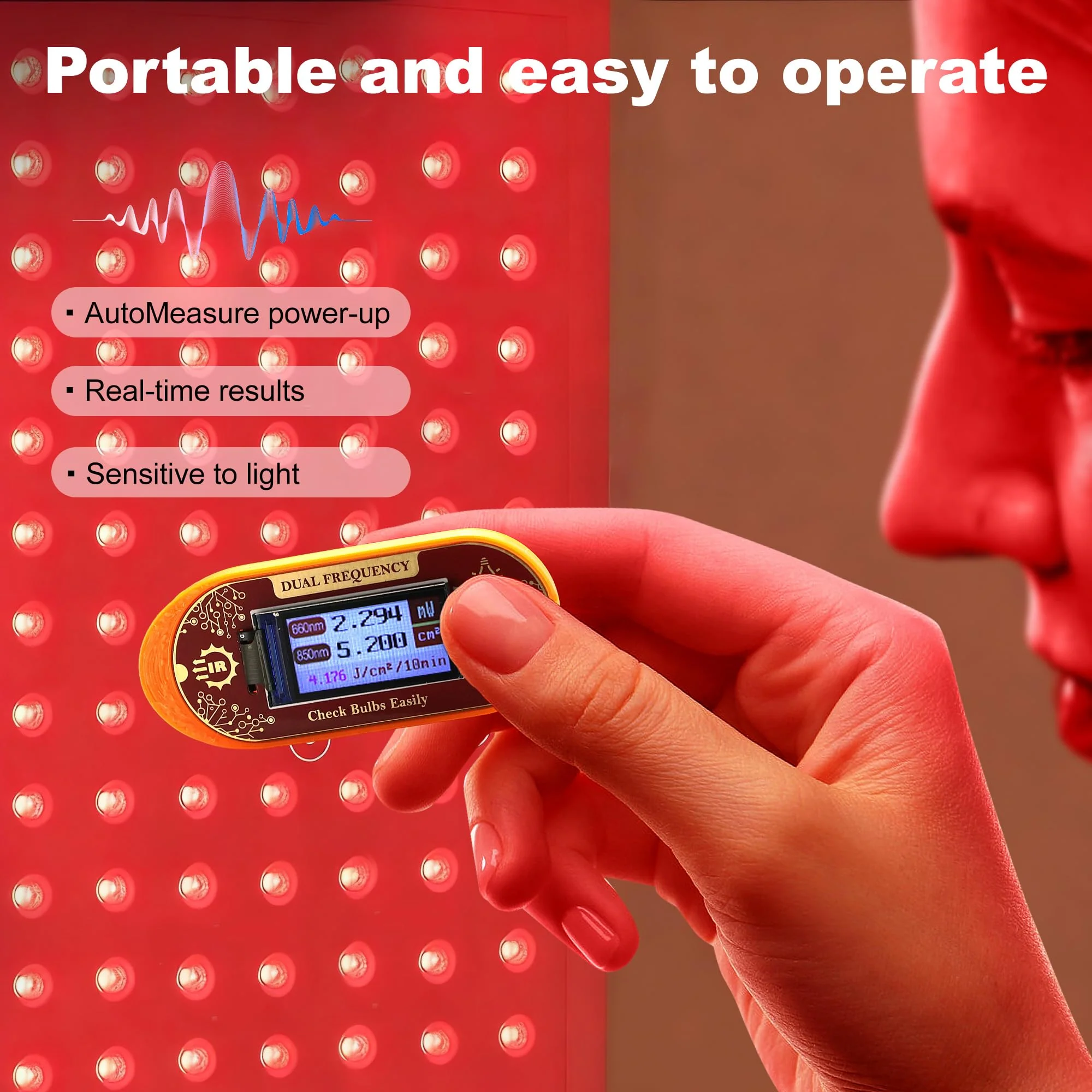 850nm & 660nm Red/NIR Light Irradiance Meter Tester – Professional Dual-Wavelength Radiometer - Image 5