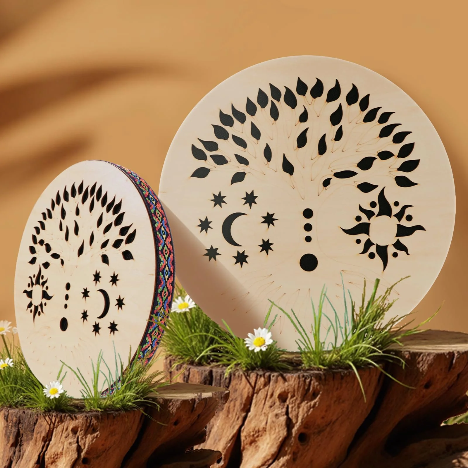 8INCH Ocean Drum,Water Stream Drum,Rain Disk "Water-Fall",Sound Healing,Onomatopoeic Music,For Performance Accompaniment（Tree of Life） 8 INCH - Image 6