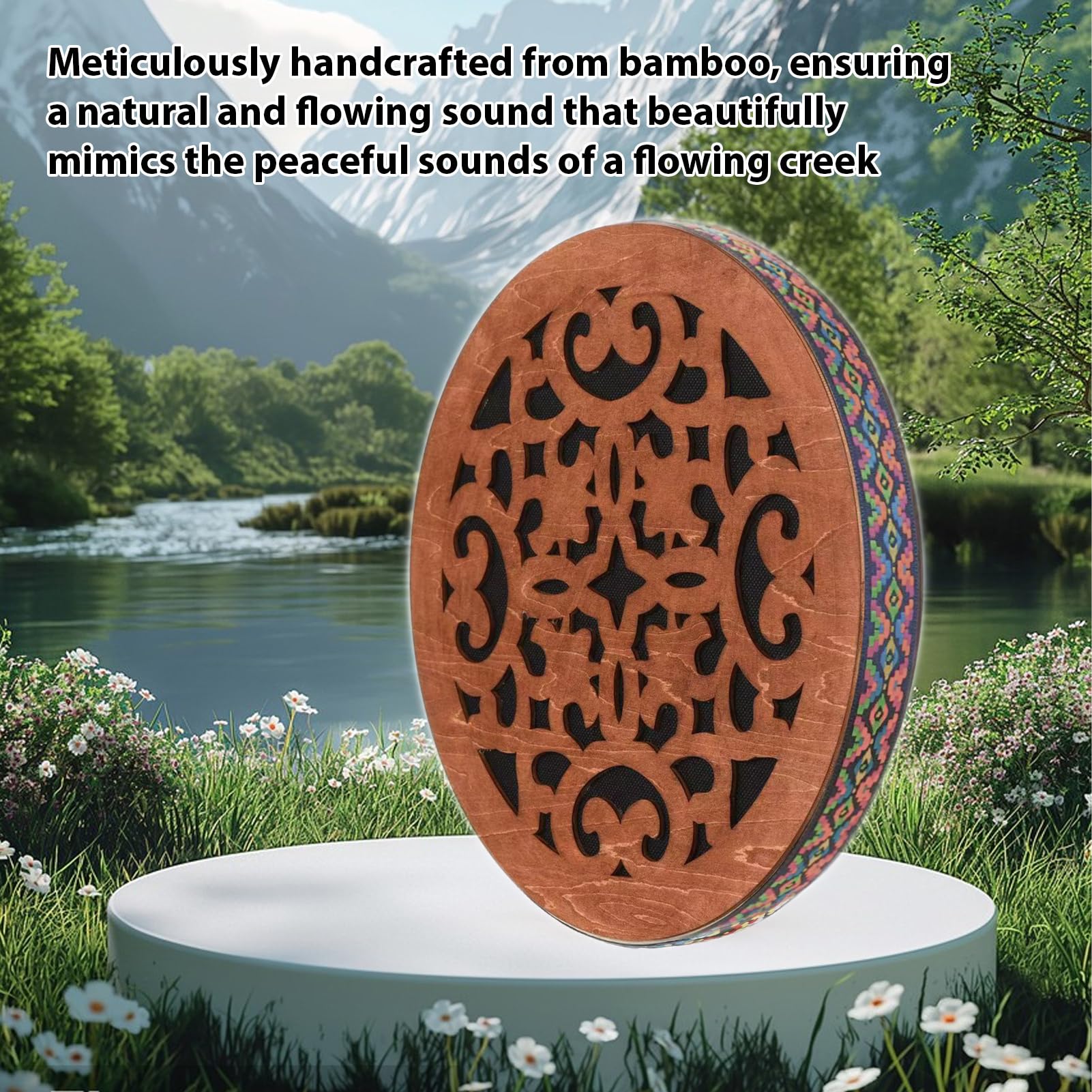 8INCH Ocean Drum,Water Stream Drum,Rain Disk "Water-Fall",Sound Healing,Onomatopoeic Wooden Drum For Performance Accompaniment 8 INCH - Image 8