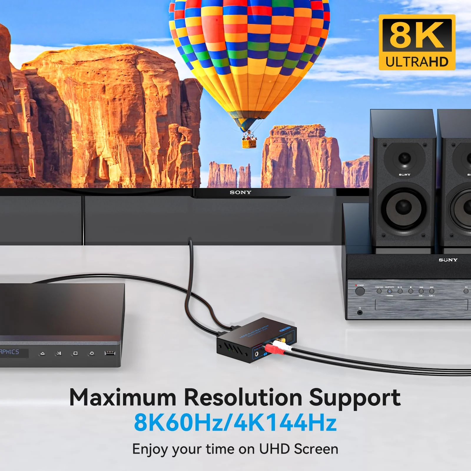 8K HDMI 2.1 Audio Extractor 4K@120Hz HDMI to Optical 3.5mm AUX Audio Adapter Splitter Converter Supports HDCP Digital DTS 5.1 PCM for PS4 PS5 Xbox - Image 3