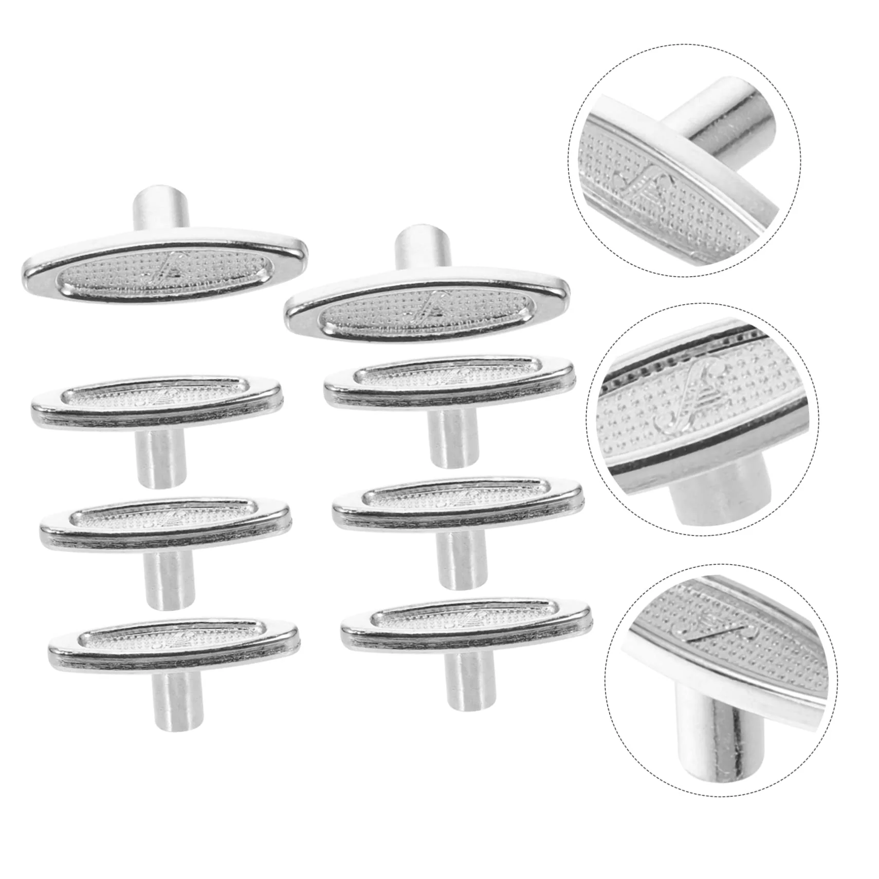 8pcs Music Box Knob Musical Mechanism Key Snow Globe Repair Kit Musical Movements Windup Jewelry Toy Key Music Jewelry Toys Winding Keys for Windup Metal Iron Replace to Rotate Silver 2.5x1cm - Image 5