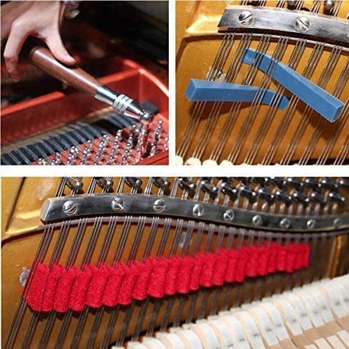 8Pcs Piano Tuning Mute Kit Triangular Rubber Mutes for Piano Mutes Fixing Tool Black 8Pcs Rubber Mutes Kit Black - Image 5