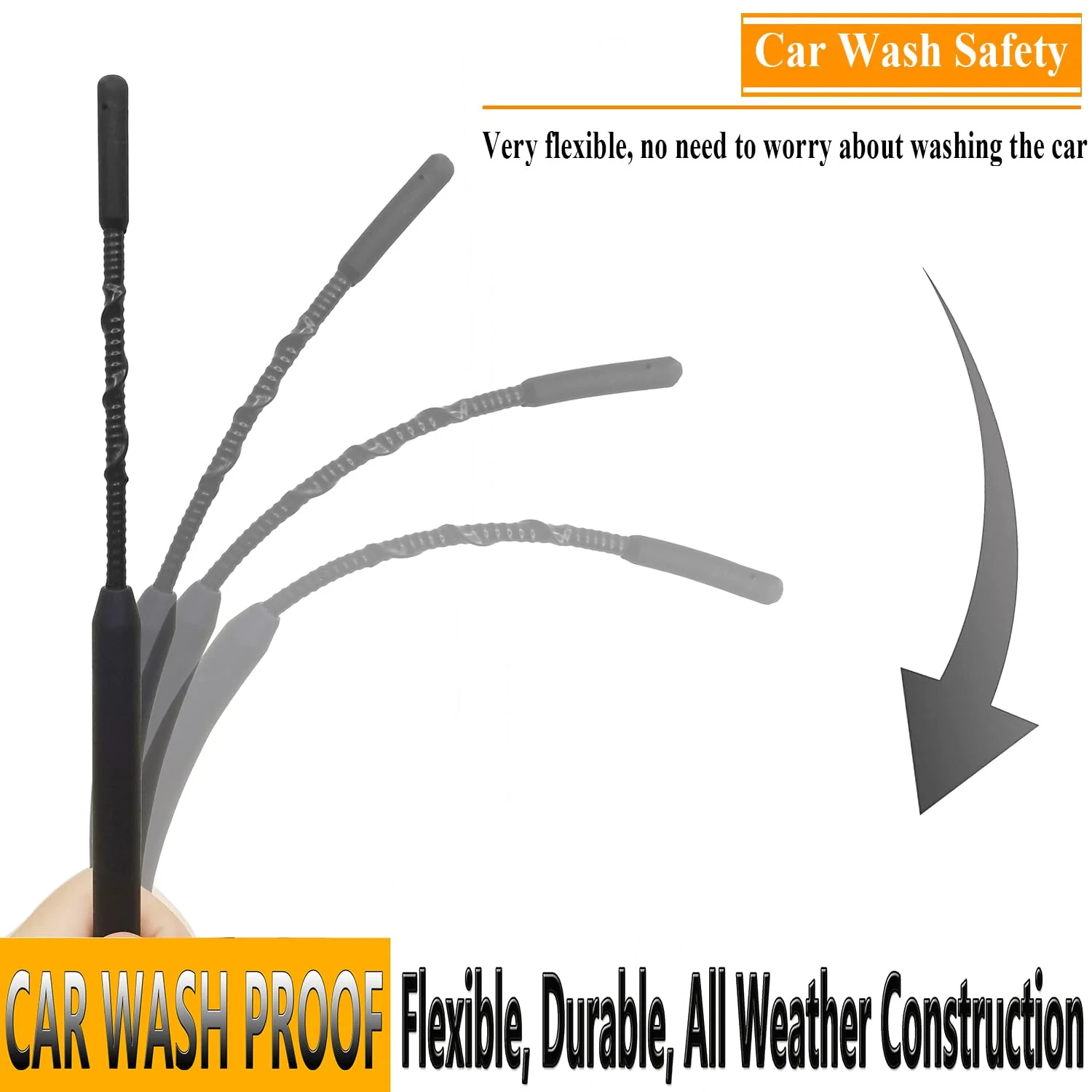 9 Inch Antenna for Ford Edge (2007-2014), Ford Edge Antenna, Flexible Rubber Antenna Replacement Mast for Ford Edge 2007 2008 2009 2010 2011 2012 2013 2014, Black - Image 3