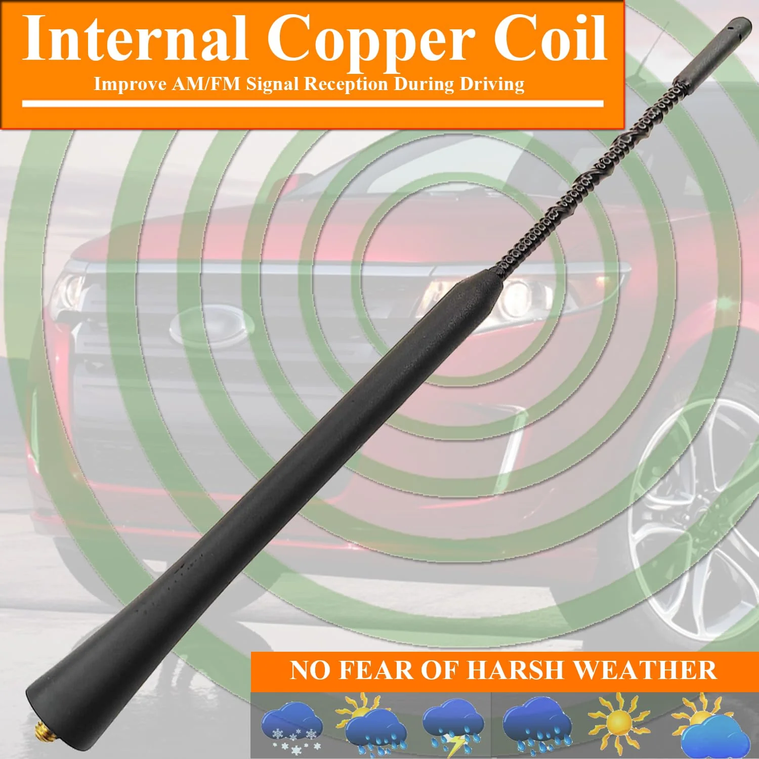 9 Inch Antenna for Ford Edge (2007-2014), Ford Edge Antenna, Flexible Rubber Antenna Replacement Mast for Ford Edge 2007 2008 2009 2010 2011 2012 2013 2014, Black - Image 6