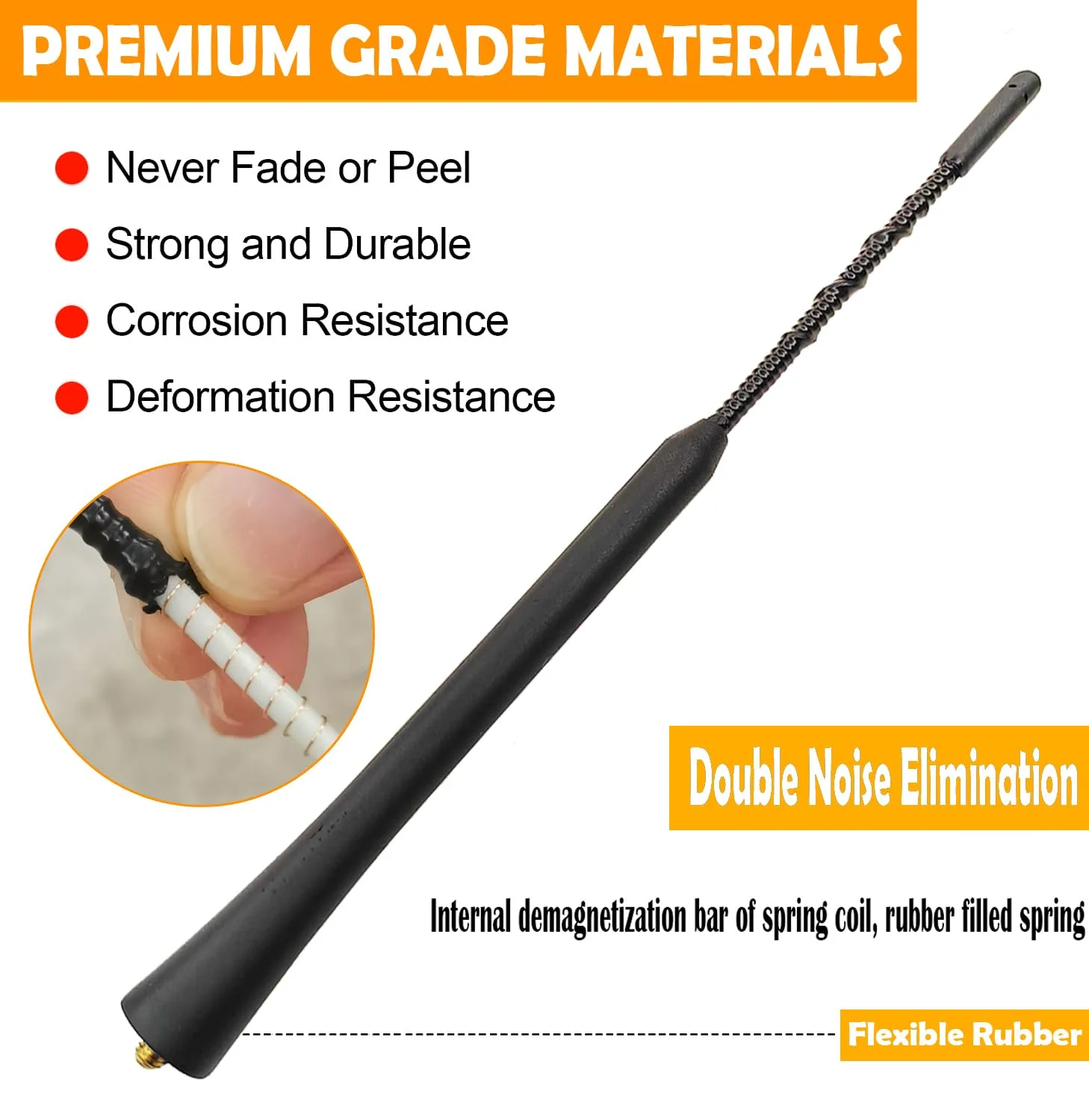 9 Inch Antenna for Jeep Liberty (2008-2010), Jeep Liberty Antenna, Flexible Rubber Antenna Replacement Mast for Jeep Liberty 2008 2009 2010 - Image 4