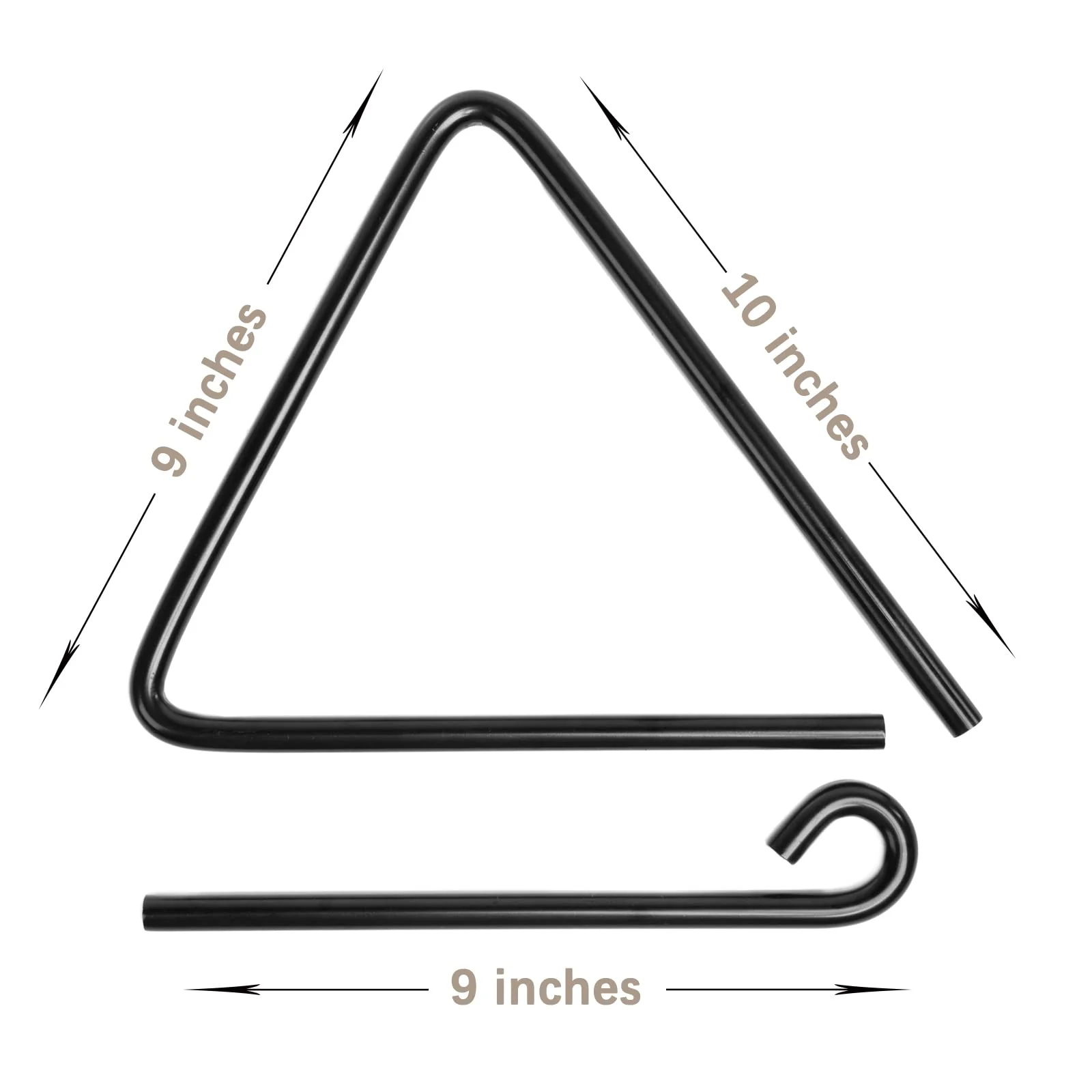 9 Inch Triangle Dinner Bell Hunging Bell Percussion Triangle bell With Striker outdoor bell Wall outside Bell Bracket Mounts indoor Steel Bell - Image 3