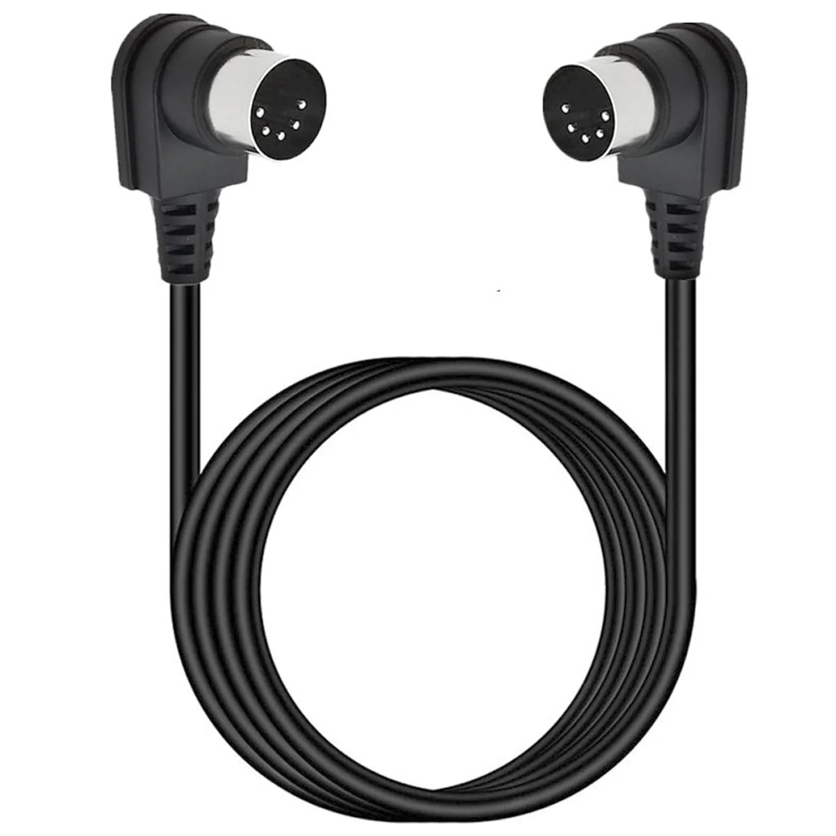 90 Degree Angle MIDI 5 Pin DIN Cable, Right Angle Doul 90 Degree DIN 5 Pin Male to Male MIDI Audio Cable for Music Mixer,MIDI Device (1 Meter/ 3.3 FT) 1 Meter/ 3.3 FT - Image 2