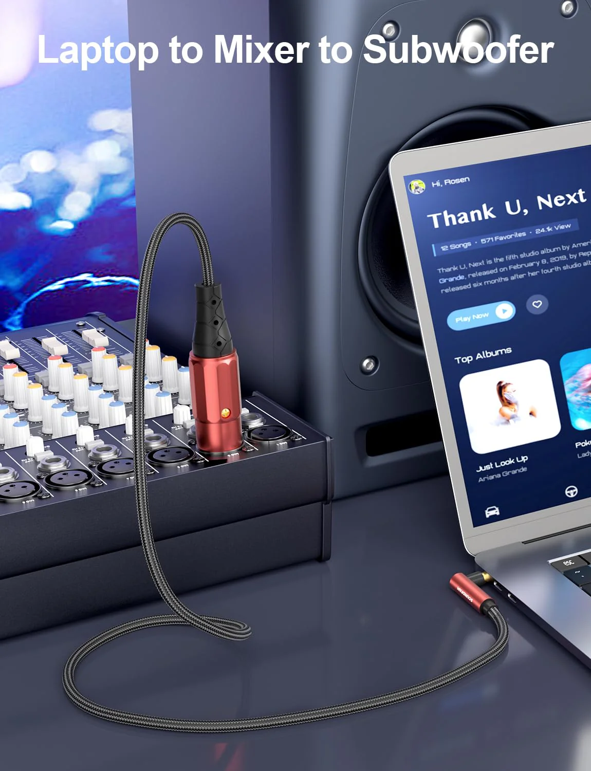 90 Degree Right Angle 3.5mm to XLR Cable Male to Male XLR to 1/8 Inch Cable for Mixing Console, Sound Card, Speaker and More(16 Feet, Wine Red) 16 Feet XLR Male to 3.5MM - Image 7