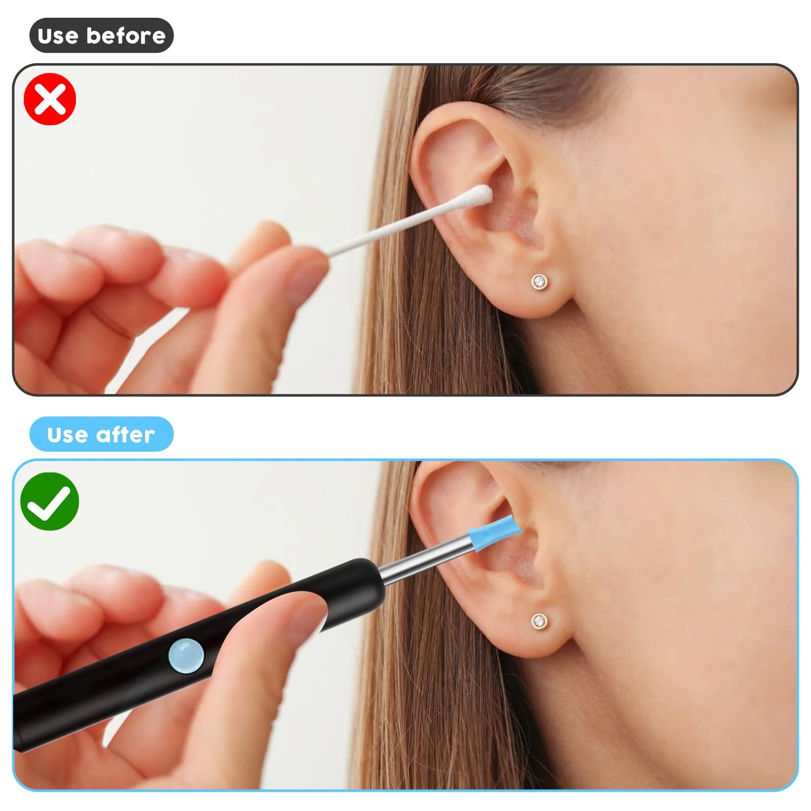 90 Pieces Silicone Ear Cleaner Head for Earwax Remover Ear Spoon Accessories for Ear Wax Removal Hearwax Remover Replacement Tip Interchangeable Tips for Ear Cleaner Smooth Soft EarCleaner Accessories - Image 3