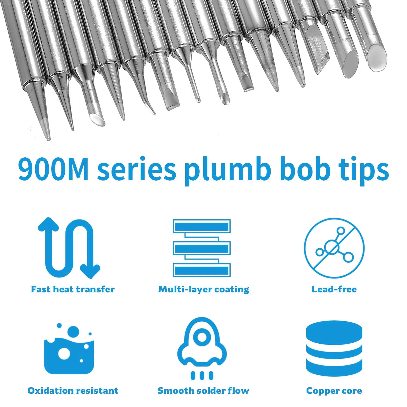 900M Soldering Tips, 14-Piece Soldering Iron Tips Set, Replacement Soldering Tips Set, Welding Tips for Soldering Stations, Compatible with Hakko Yihua Atten More, Soldering Iron Replacement Welding - Image 4