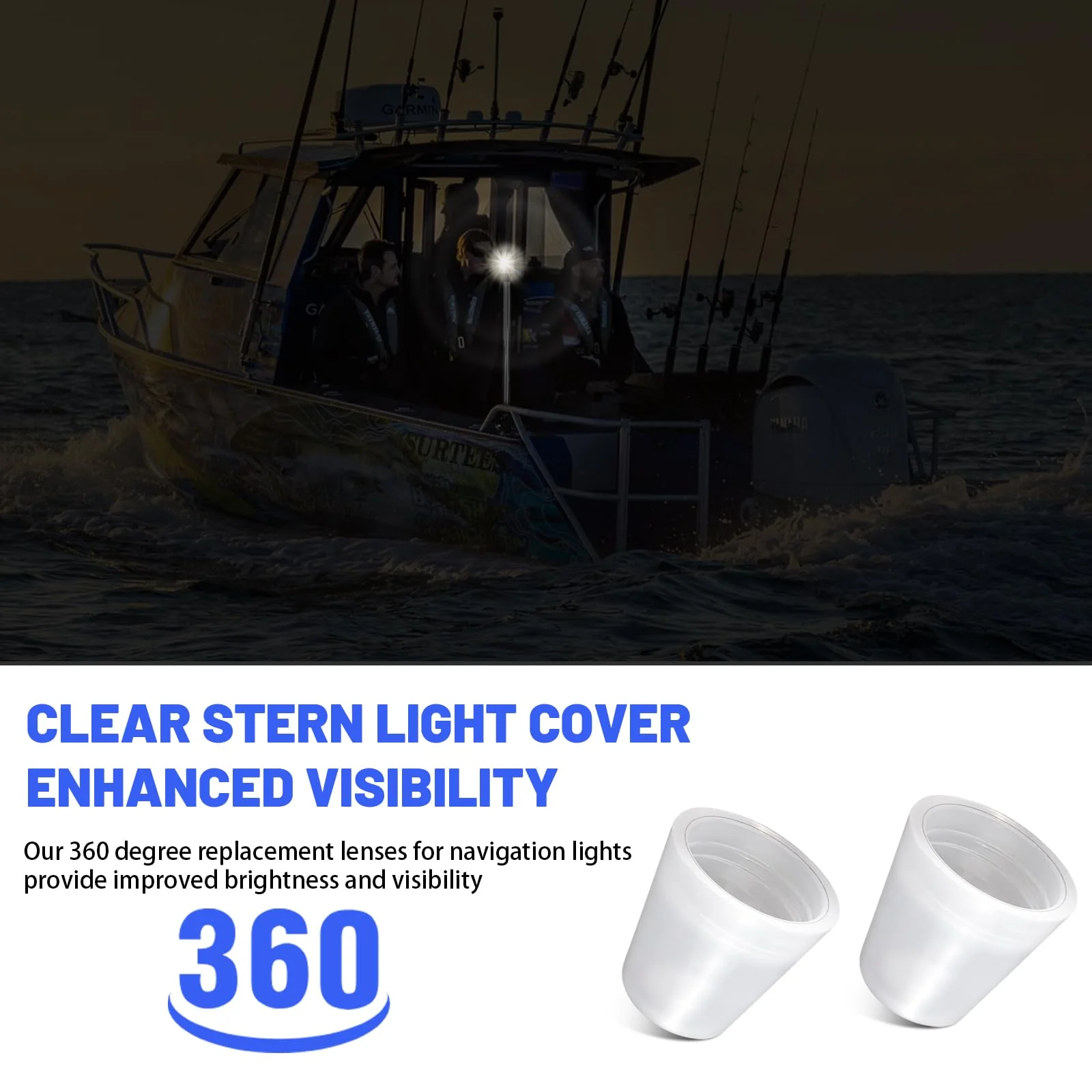 91017B7 Replacement Boat Stern Light Cover Lens Cap Compatible with Attwood Boat Anchor Light Cover, fit All-Round Light Screw-On Replacement Globe, Navigation Light Accessory Rear Boat Light Cover -2 - Image 4