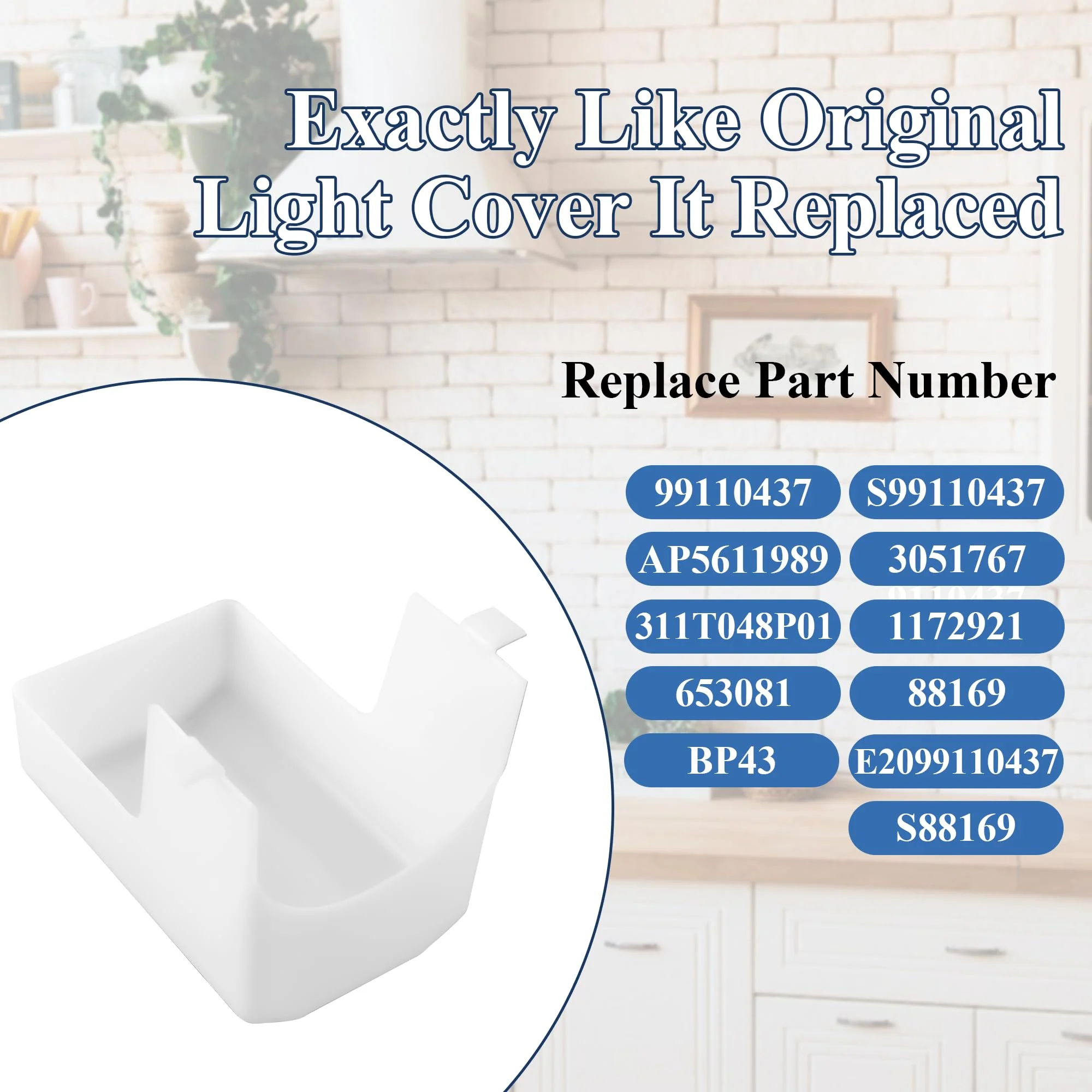 99110437 Range Hood Light Cover fit for Broan Nutone 41000 40000 42000 45000 BP43 S99110437 99110437 fit for Broan Range Hood Light Cover prime&swift - Image 3