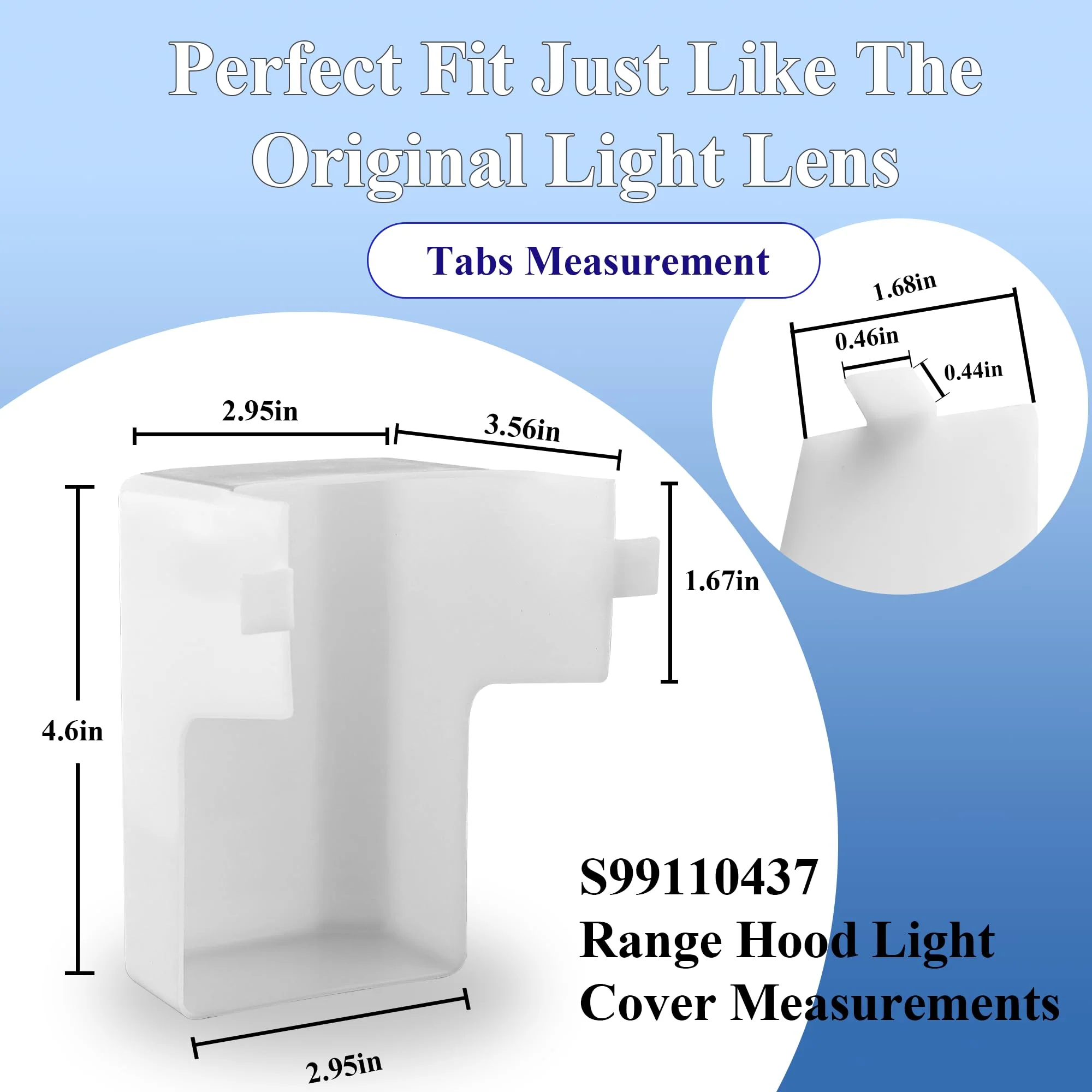 99110437 Range Hood Light Cover fit for Broan Nutone 41000 40000 42000 45000 BP43 S99110437 99110437 fit for Broan Range Hood Light Cover prime&swift - Image 6