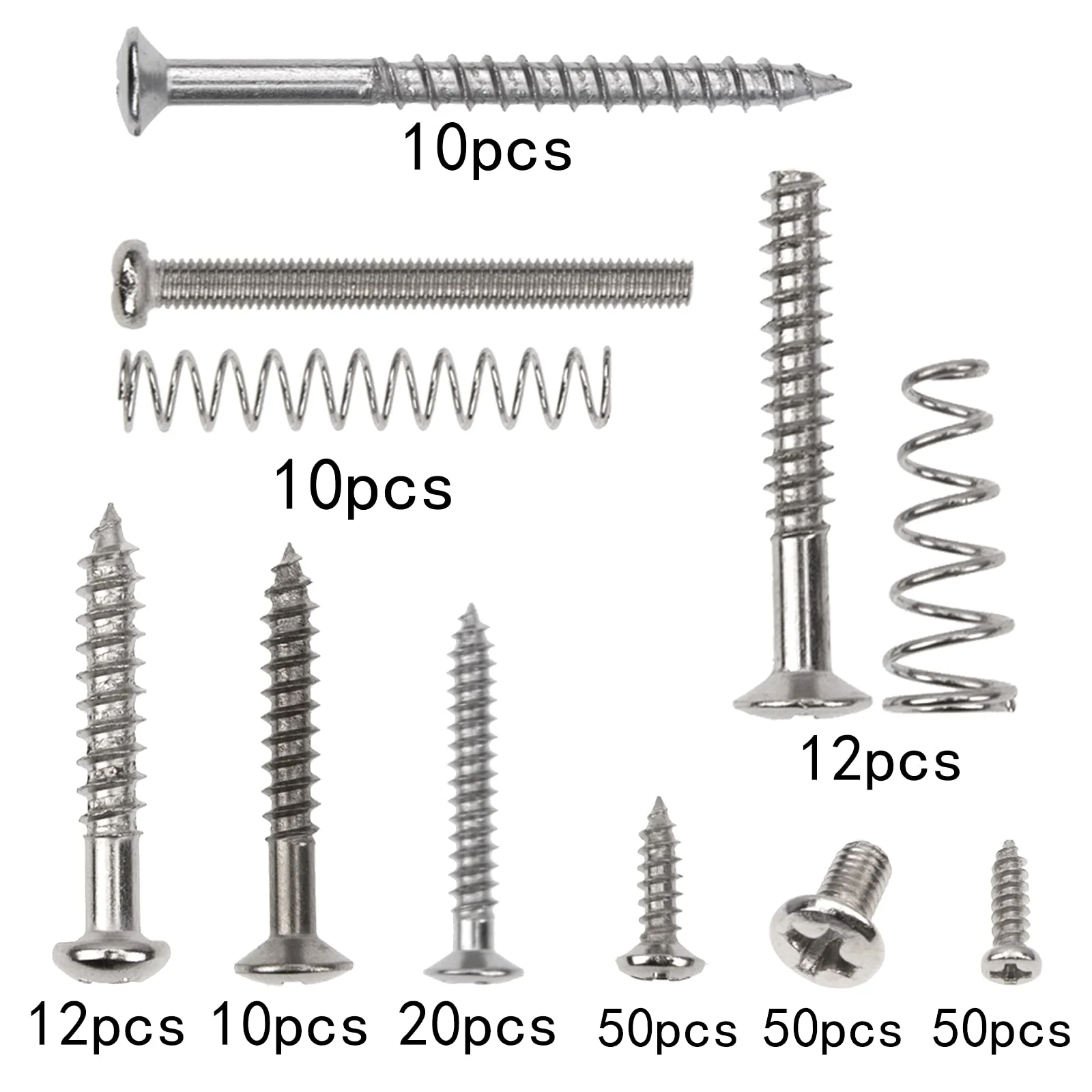 9Types Yootones 226 Pieces Guitar Screw Kit with Springs Compatible with Electric Guitar Bridge, Pickup, Pickguard, Tuner, Switch, Neck Plate, Guitar Strap Buttons & A Tweezers Guitar Accessories - Image 4