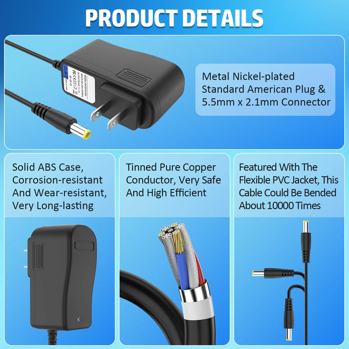9V AC Power Supply Adapter for Boss Katana-Mini Battery Powered Guitar Amplifier Replaces Boss PSA-120S Guitar Distortion Effects Pedal DS-1 RC-1 RC-3 TU-2 PSB-1U PSB1U Charger Cable Cord (6.5 ft) - Image 4