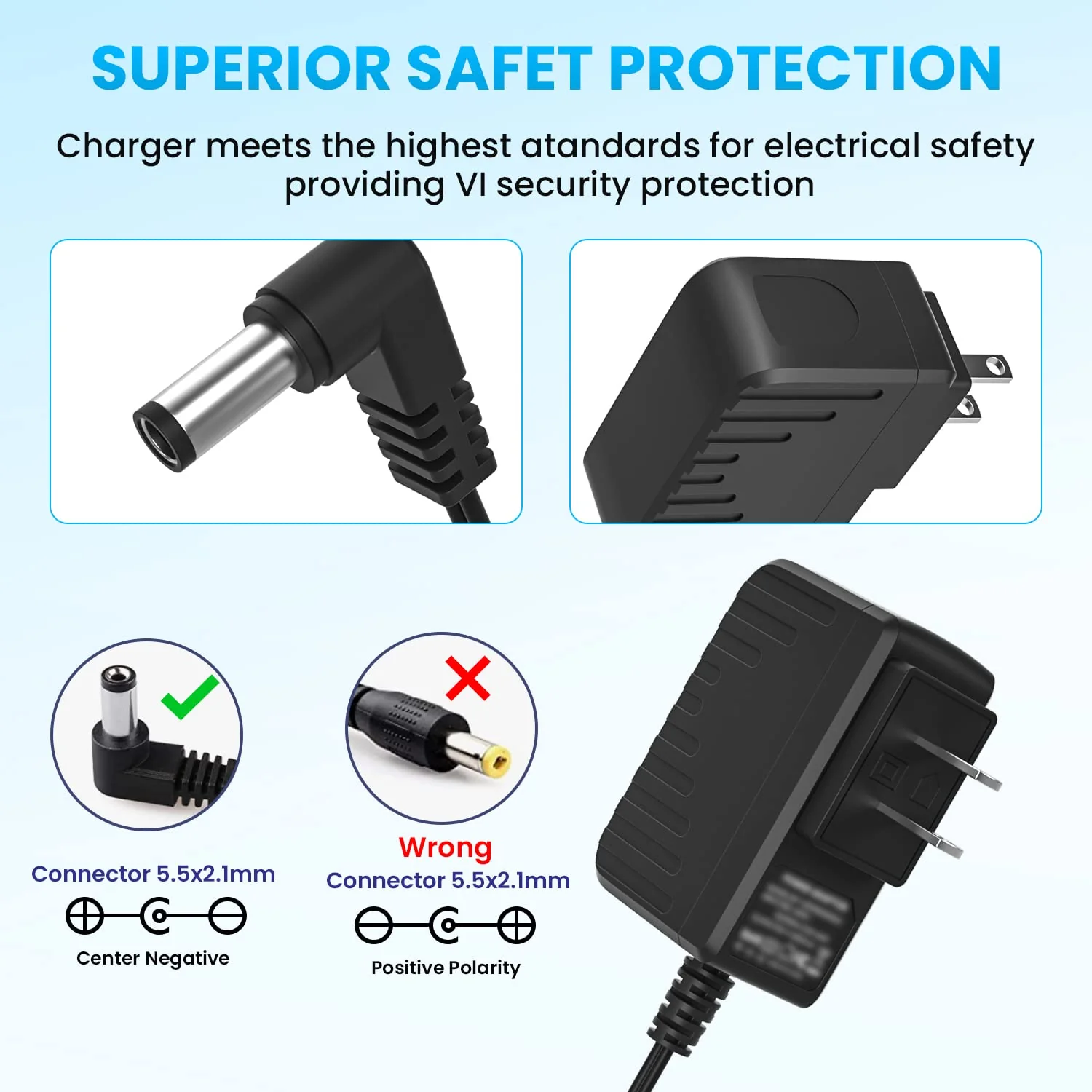 9V Adapter for Boss Effects Pedals, Distortion, Casio Keyboards, 9V 850mA Power Supply for Guitar Pedals,AC dc 9v Power Cord Replacement D'Addario PW-CT-9V, Boss PSA-120S - Image 3