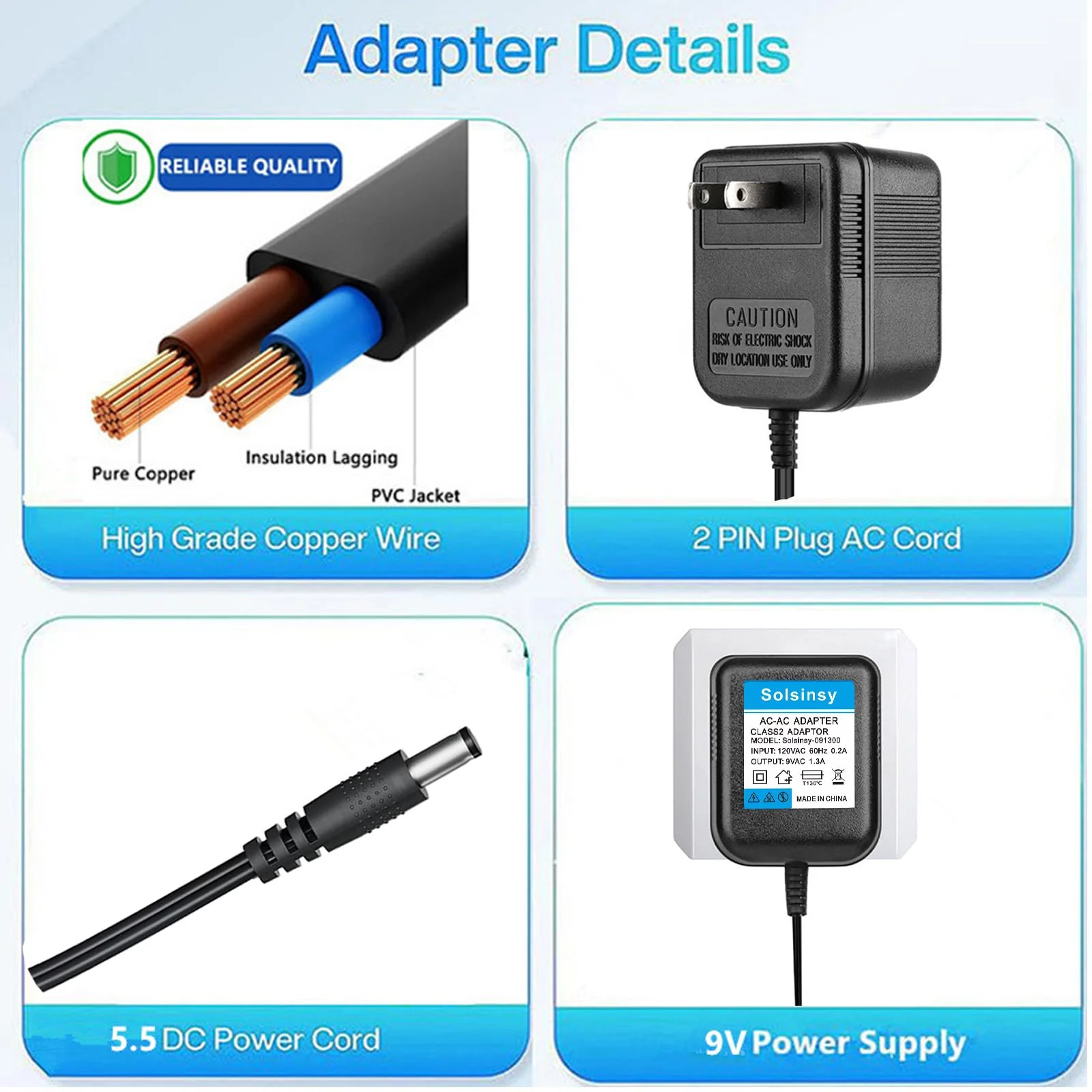 9VAC Adapter for Lexicon MX200 MPX100,Behringer Tube Ultragain MIC200 MIC100,PSU11-UL U090075A PSU-MINI-UL-01,Behringer Pro NOX101 DJ Mixer Behringer MiniAmp AMP800,Digitech Vocal300 Vocalist Live4,5 - Image 7