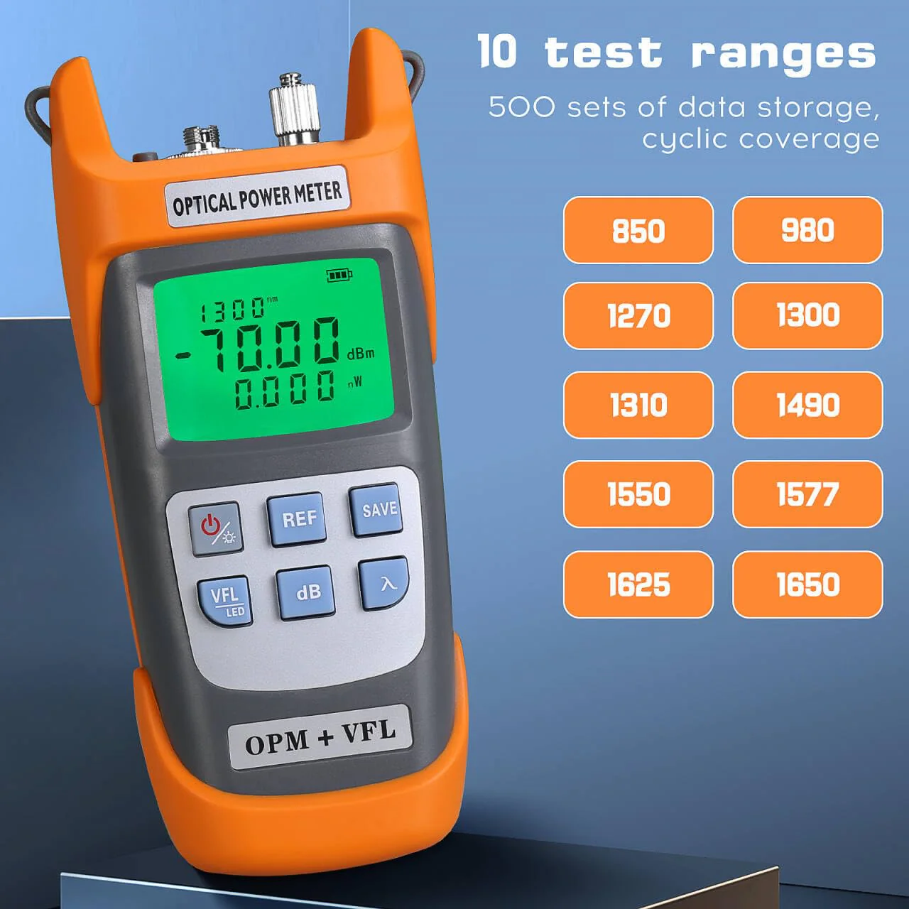 A-G710B Fiber Optic Power Meter Integrated Machine 30-70~+10dbm with LC Adapter SC/FC/ST Interface Adapter Fiber Optic Cable Tester Optical Power Meter - Image 3