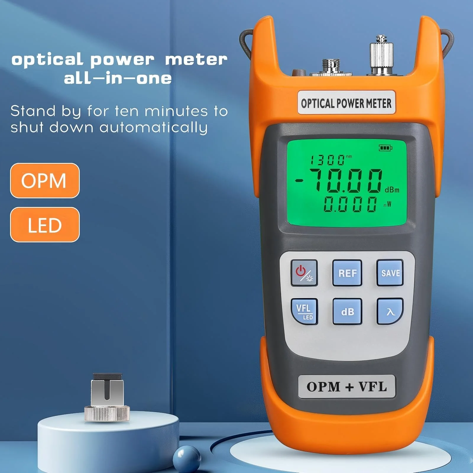A-G710B Fiber Optic Power Meter Integrated Machine 30-70~+10dbm with LC Adapter SC/FC/ST Interface Adapter Fiber Optic Cable Tester Optical Power Meter - Image 4