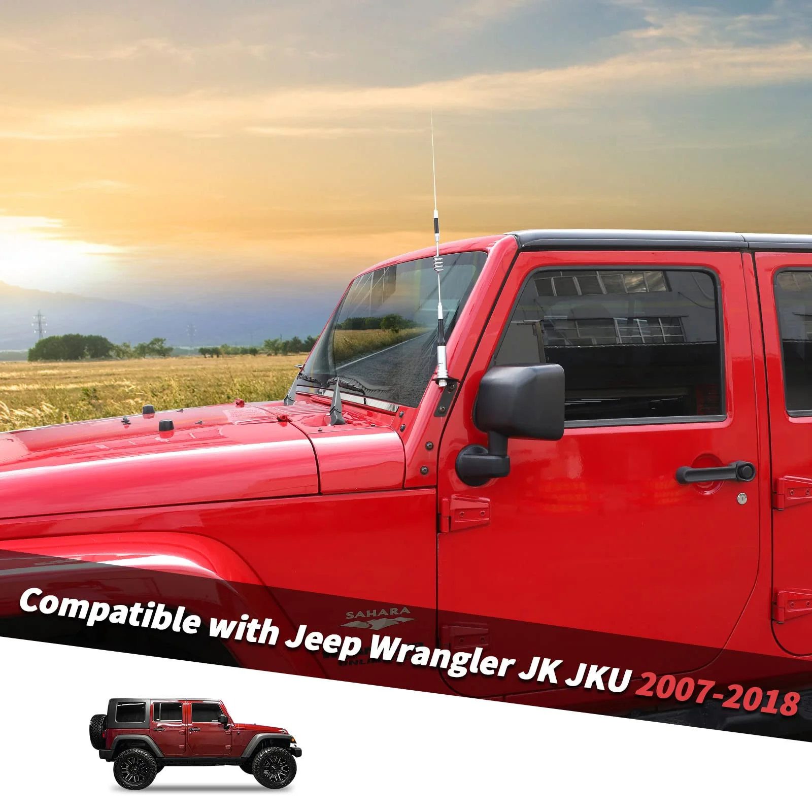 A Pillar CB Antenna Mounting Bracket for Jeep Wrangler JK JKU 2007-2018, Driver's Side - Image 2