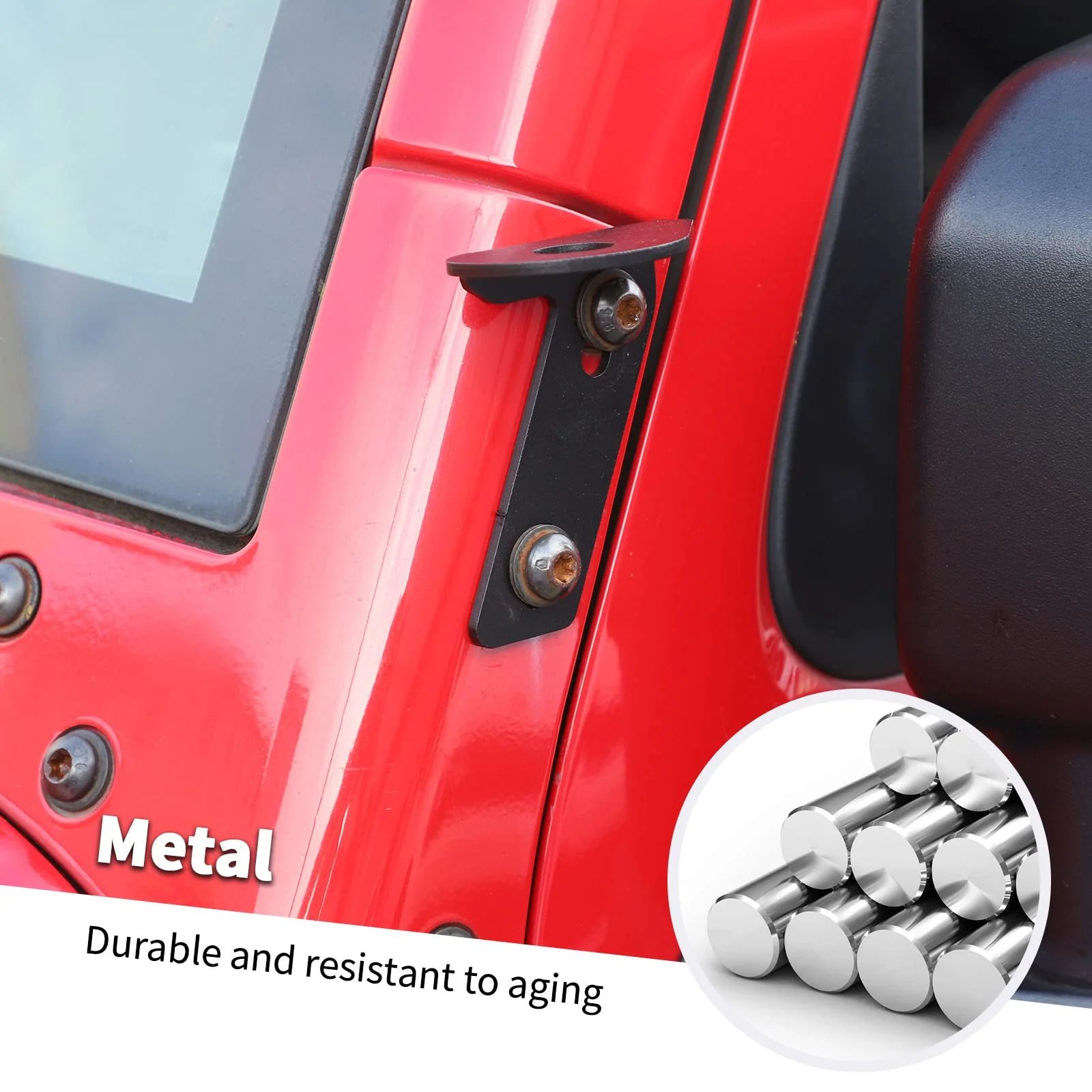 A Pillar CB Antenna Mounting Bracket for Jeep Wrangler JK JKU 2007-2018, Driver's Side - Image 5