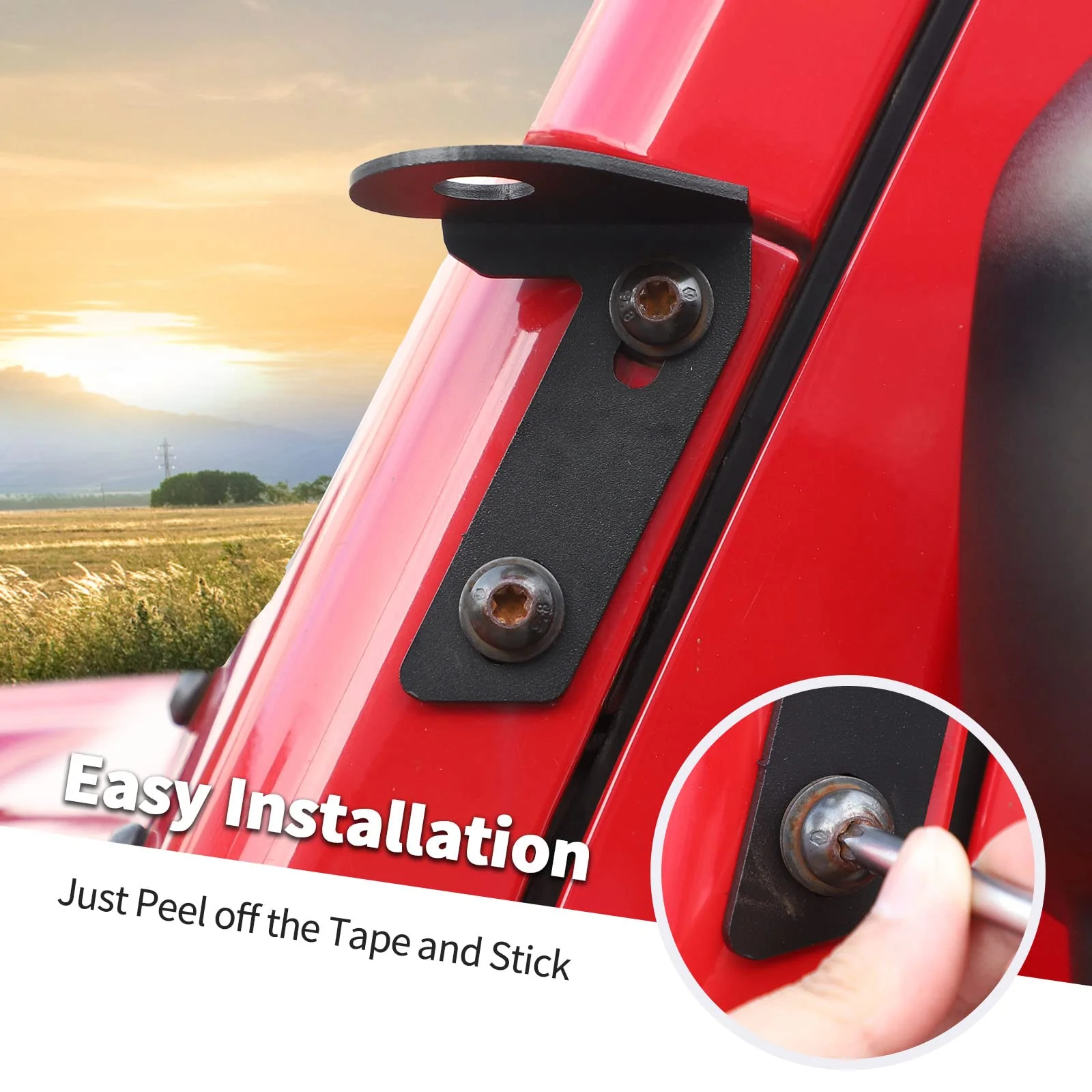A Pillar CB Antenna Mounting Bracket for Jeep Wrangler JK JKU 2007-2018, Driver's Side - Image 6