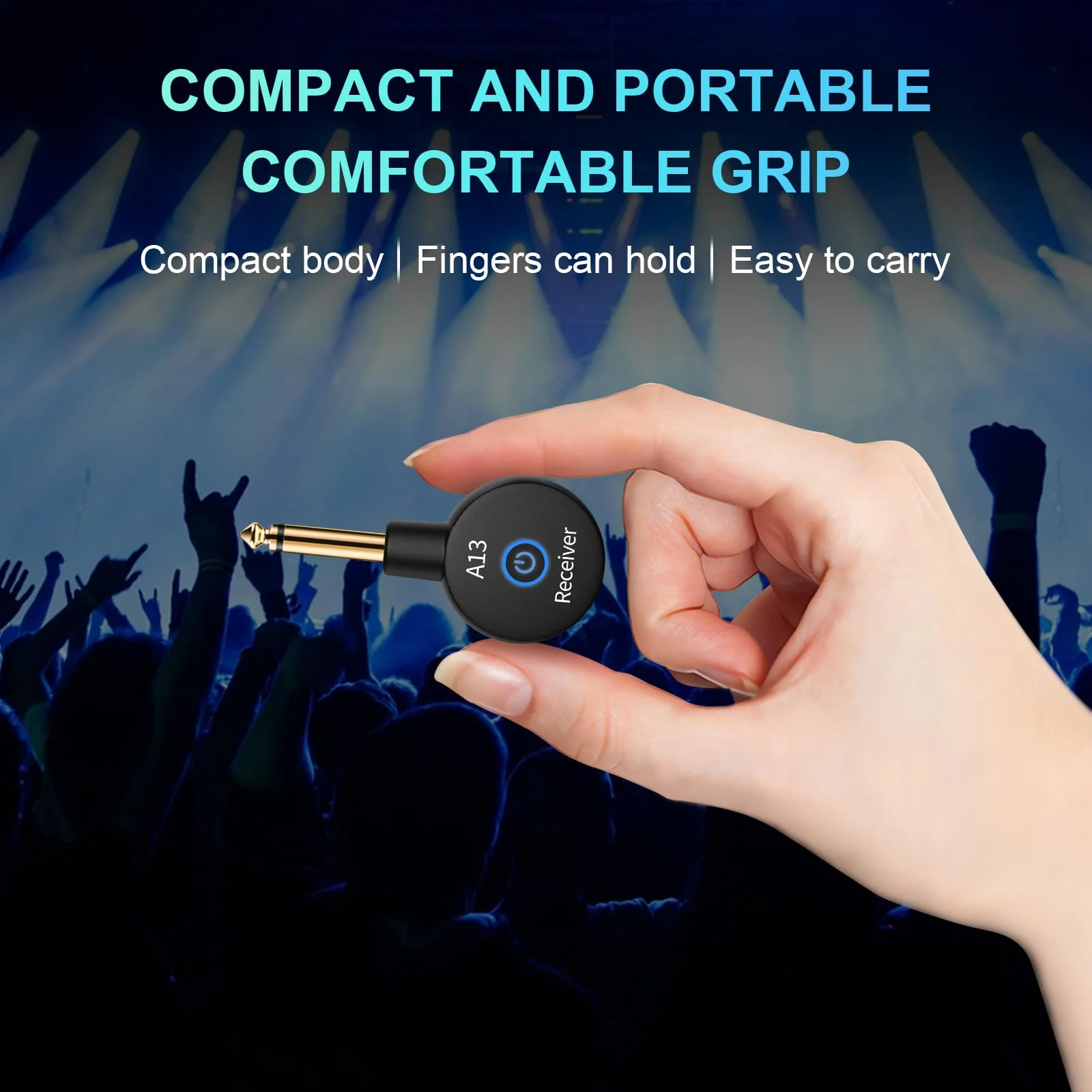 A13 Wireless Microphone Transmitters Receivers, Microphones Guitar System, 2.4GHz Guitar Accessories, No Latency, 100ft Range, Rechargeable 5-Hour Battery, Plug & Play (1TX+1RX) 1TX+1RX - Image 6