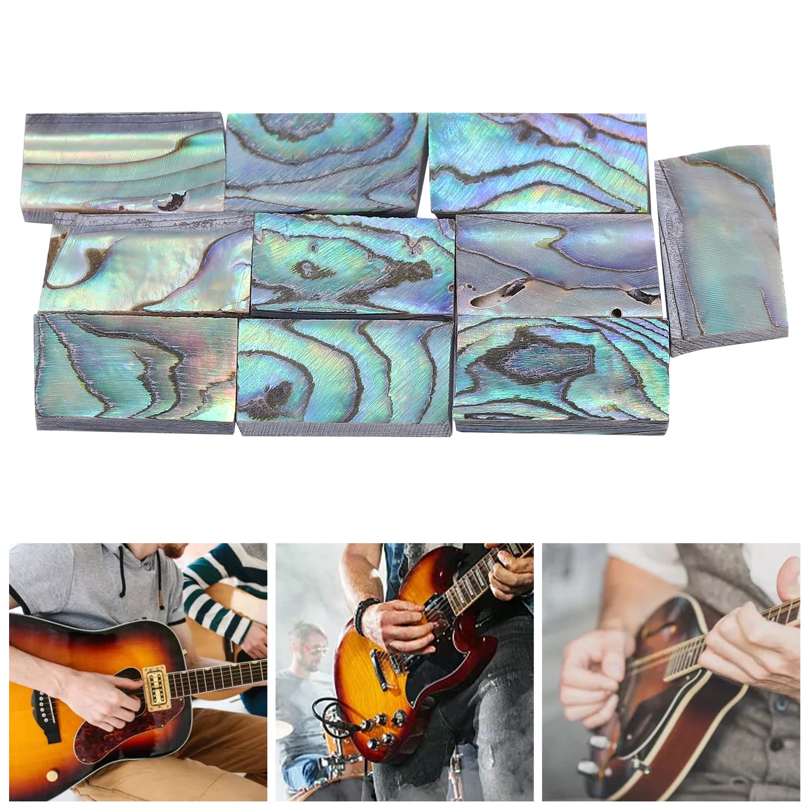 Abalone Shell Inlay, 10Pcs Nature Guitars Inlay Material Colourful for Mosaic Art for Jewelry Design - Image 2