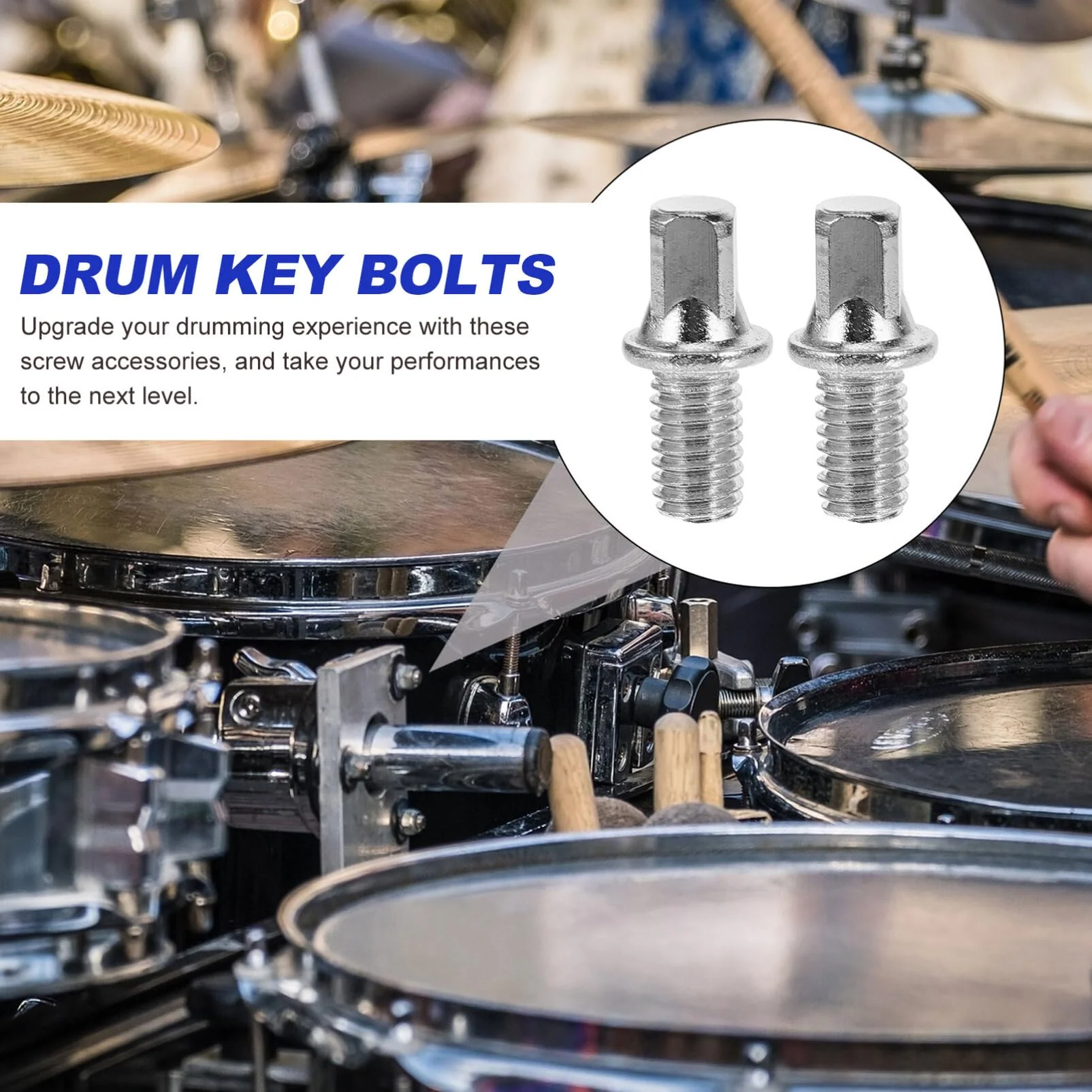 Abaodam 10pcs Key Screw Drum Set Hardware Bass Drum Screw M6x10mm Replacement Screw Supply 2x1cm - Image 4