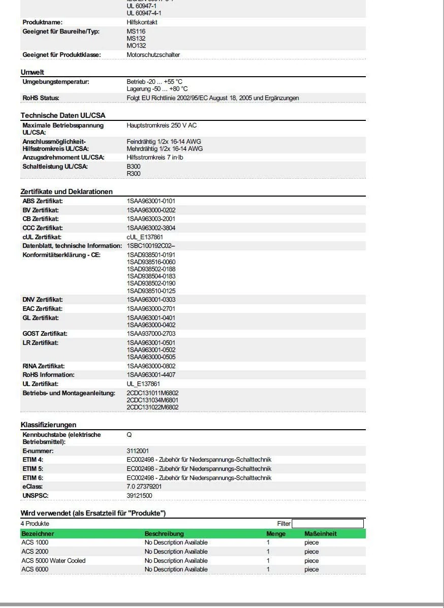 ABB HKF1-11 MS116/132 FRONT Mount AUX,1NO/1NC - Image 3