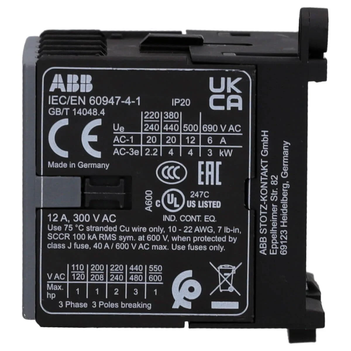 ABB Stotz Schütz 220-240V B 6-30-01 220V50Hz - Image 3