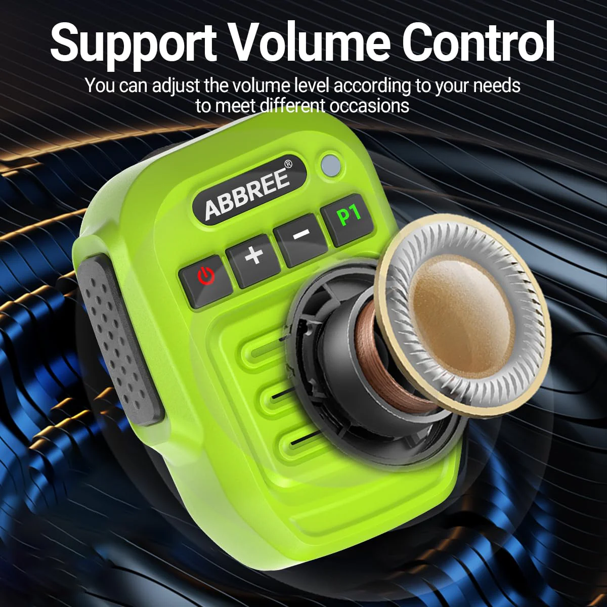 ABBREE Ham Radio Wireless Handheld Speaker Mic, 2 Pin Shoulder Microphone Compatible with Baofeng 5RM UV-5R,BF-F8HP PRO,GM21,K5PLUS,GM-15Pro,UV-5G Plus AR-152 Quansheng UV-K5 8 Walkie Talkie (Green) Green - Image 3