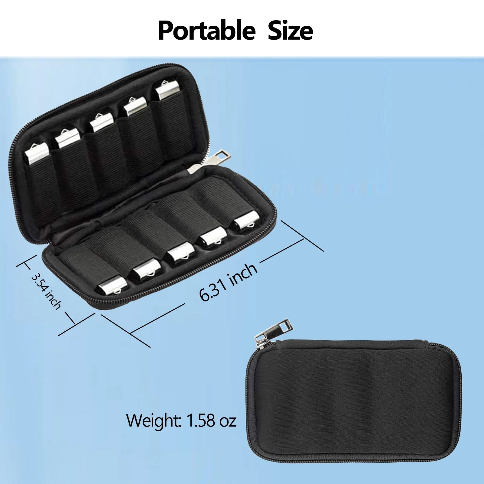 ABLAZE Flash Drive Case USB Storage Case, USB Holder Storage Bag with Label, Portable USB Case Electronic Accessories Organizer for USB Thumb Drive (Black) - Image 4
