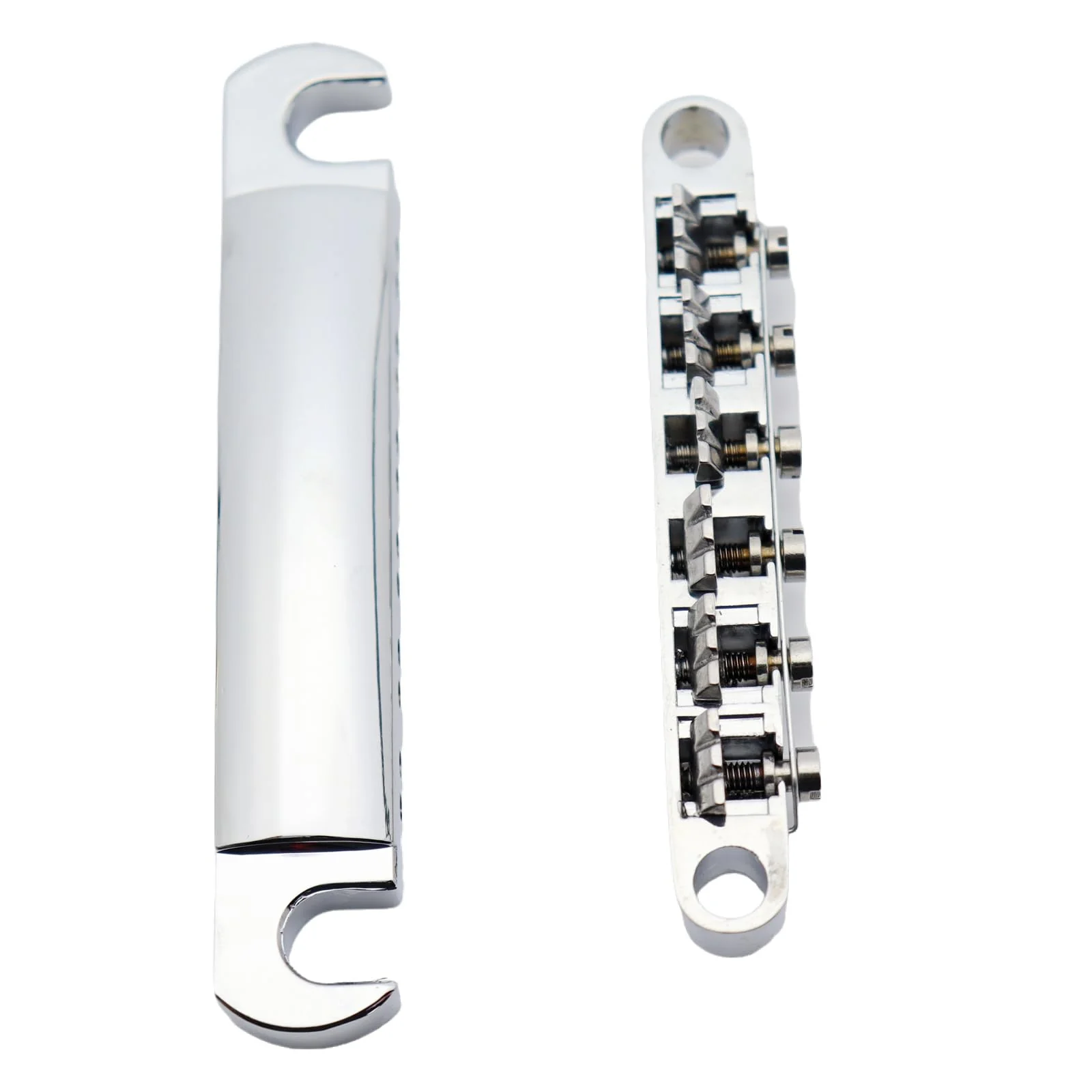 ABR-1 Tune-O-Matic Electric Guitar Bridge for Epiphone Les Paul LP SG Style Electric Guitar - 12 String Saddle System with Plating and Intonation Adjustments (Chrome) Chrome - Image 3