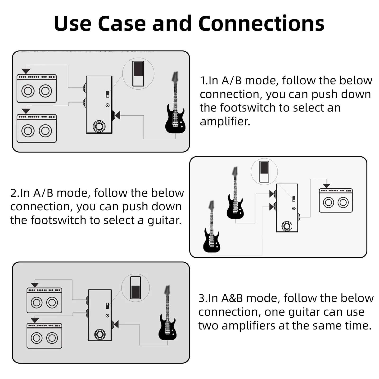 ABY Line Selector AB Switch Mini Guitar Effect Pedal True Bypass Guitar Bass Pedal AB Box - ABY Channel Switch - Image 4