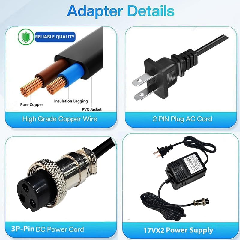 AC 17V 600mA Power Adapter 3-Pin Connector for Stanton M304 Mixer,Alesis Multimix 8 USB,yamaha PA-10,MG10U,Yamaha 8 Channel,Yamaha Mixer,Behringer Mixer - Image 5