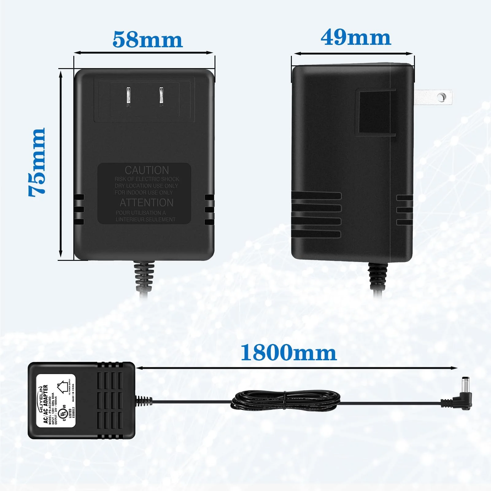 AC 9V 2000mA Power Supply for Line 6 POD Digitech RP GNX Multi Guitar Effects,AC 9V 2000mA Power Adapter - Image 3
