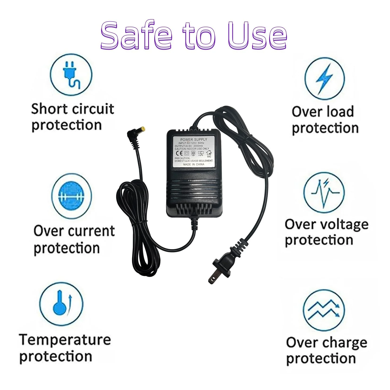 AC 9V 2A Power Adapter for Line 6 POD Digitech RP GNX Multi Guitar Effects,for Line 6 Floor Pod Plus,Line 6 Bass Pod,Bass POD XT Live,JM4 Looper - Image 5