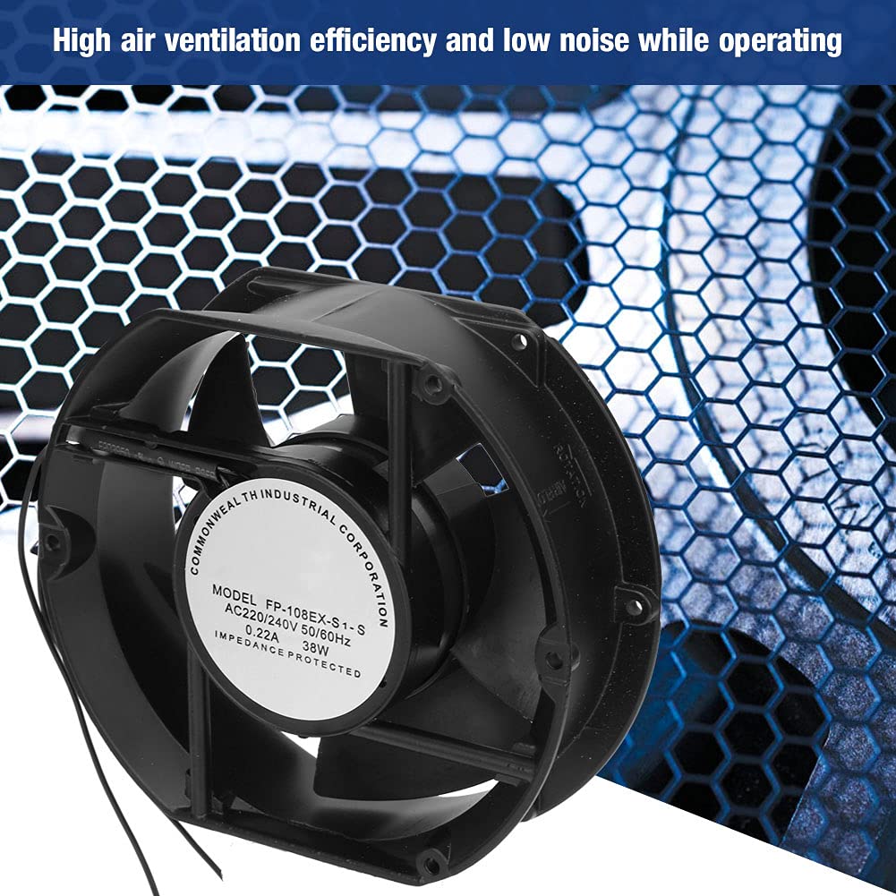AC Axial Fan AC220V 38W Oval Ball Bearing Fan for DIY Cooling Ventilation Exhaust Projects - Image 2