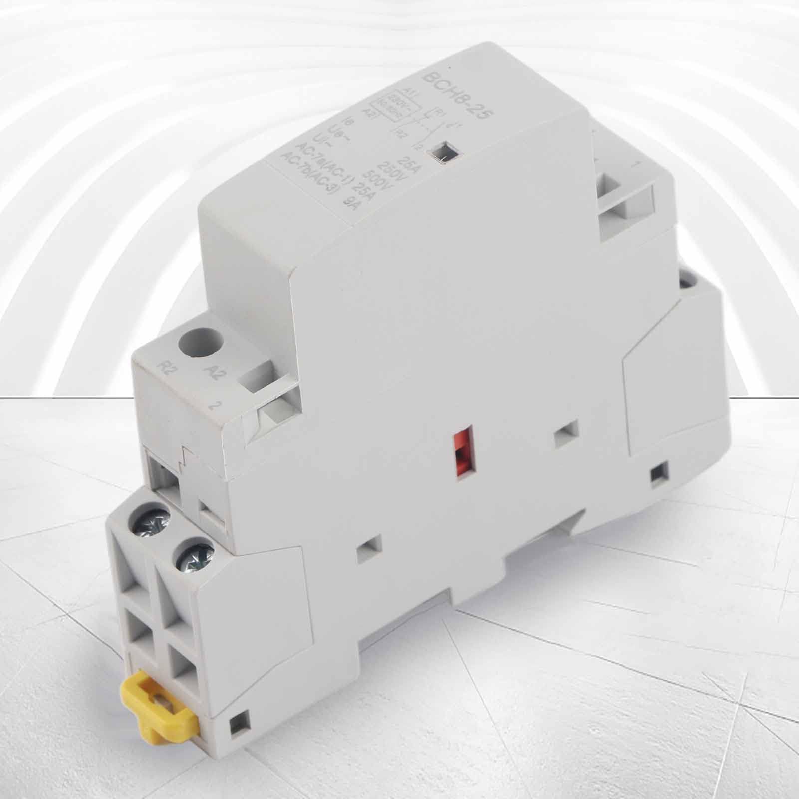 AC Contactor 25A - Household Contactor 220V/230V, DIN Rail Mounting, 2P 1NO 1NC, Suitable for 50Hz/60Hz Networks 25A 220V230V 1NO1NC - Image 3