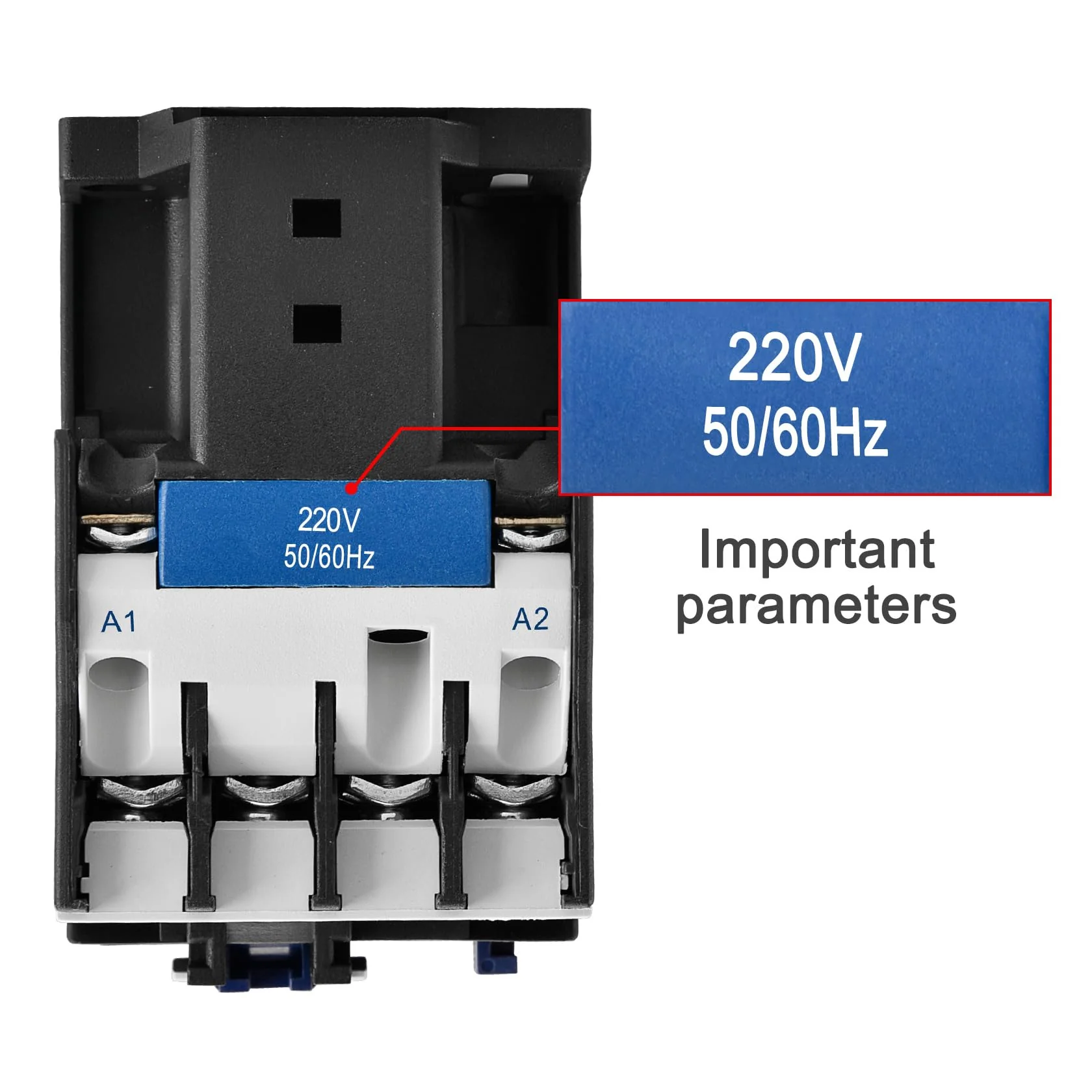 AC Contactor CJX2-2510 220V 50/60Hz Coil 3P 3 Pole Normally Open Ie 25A Ue 380V - Image 5