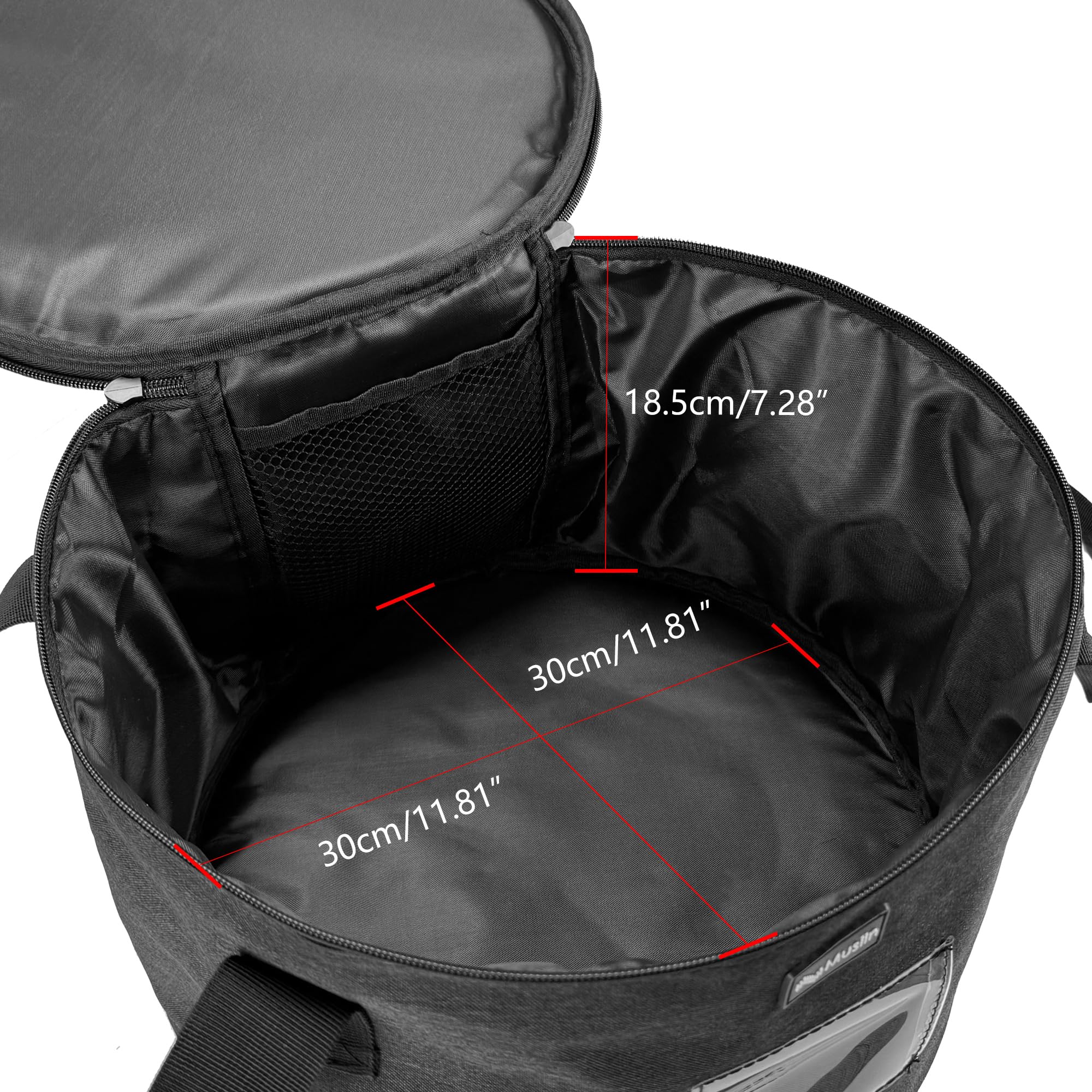 Accessories Bag for Guitar, Bass, Keyboard, Drums Cables & Adapters Multi-Function Round Storage, Internal Mesh Pocket for Connectors, Convenient and Stylish Music Gear Organizer. - Image 2