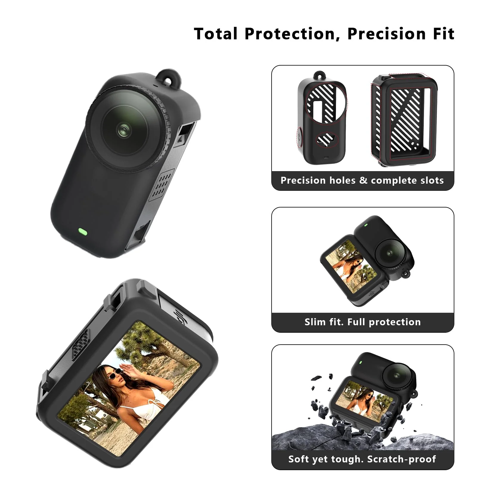 Accessories Kit for DJI Osmo Nano Accessories Including Silicone Protective Cases Mini Storage case Magnetic Mount Tempered Glass Protective Films Lens caps lanyards and for DJI Osmo Nano - Image 3