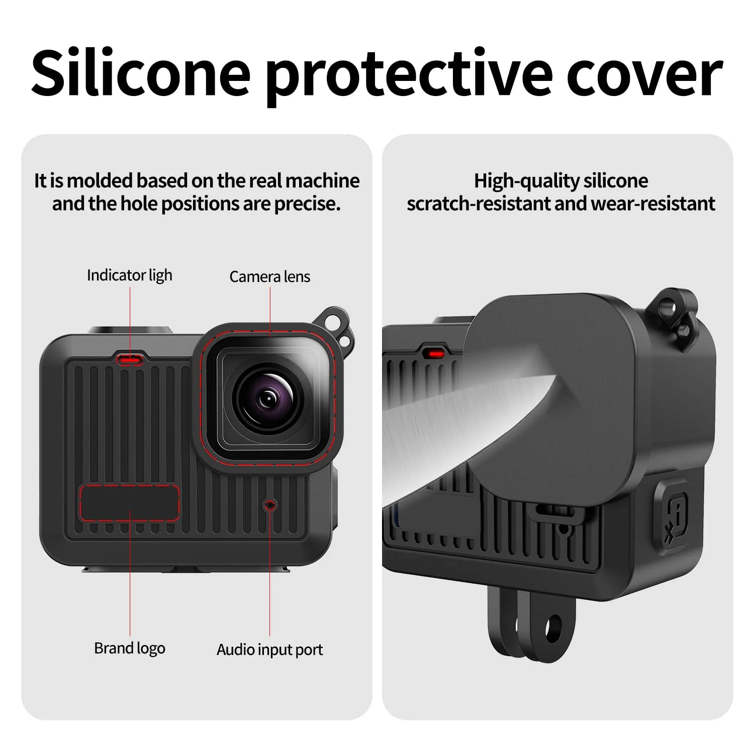 Accessories Kit for GoPro Hero 4K Accessories Including Silicone Protective Cases Storage case Tempered Glass Protective Films Lens caps lanyards and Battery Side Covers for GoPro Hero - Image 3